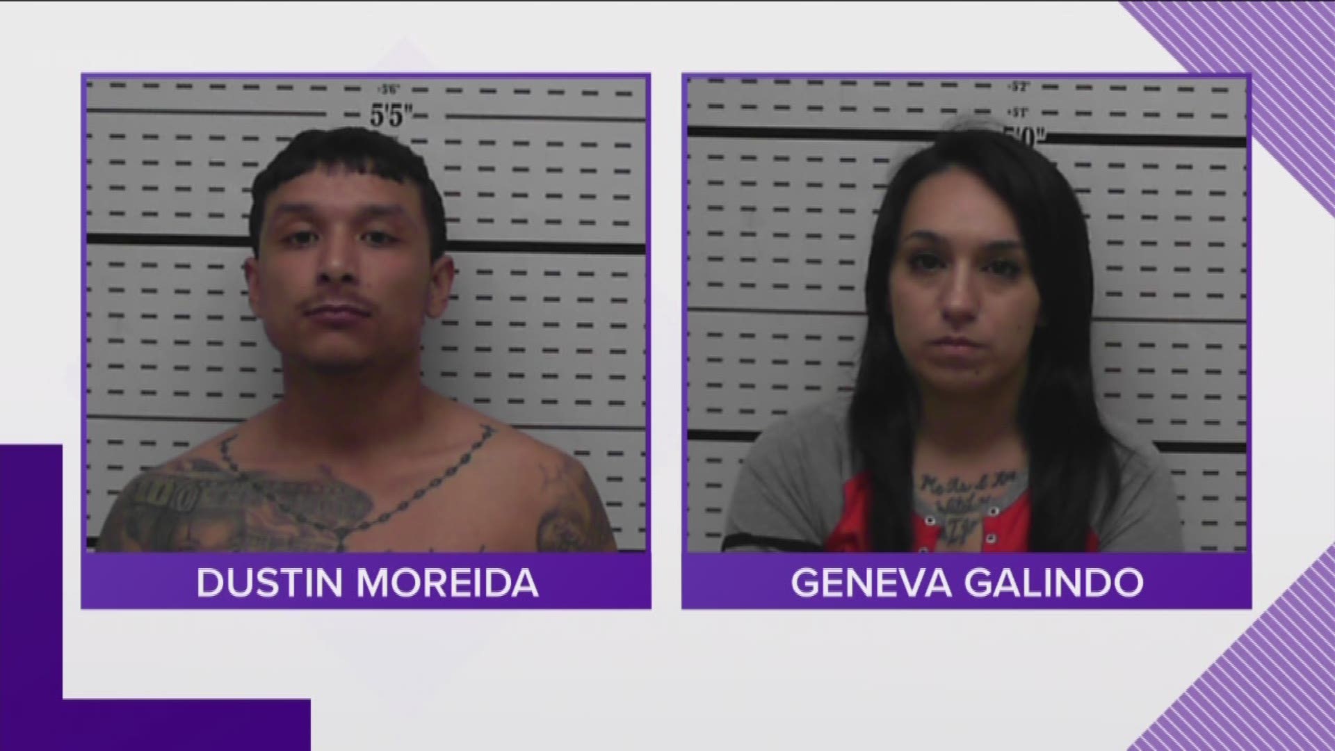 Geneva Galindo and Dustin Moreida were driving a black Toyota when the Jim Wells County Narcotics Division stopped them