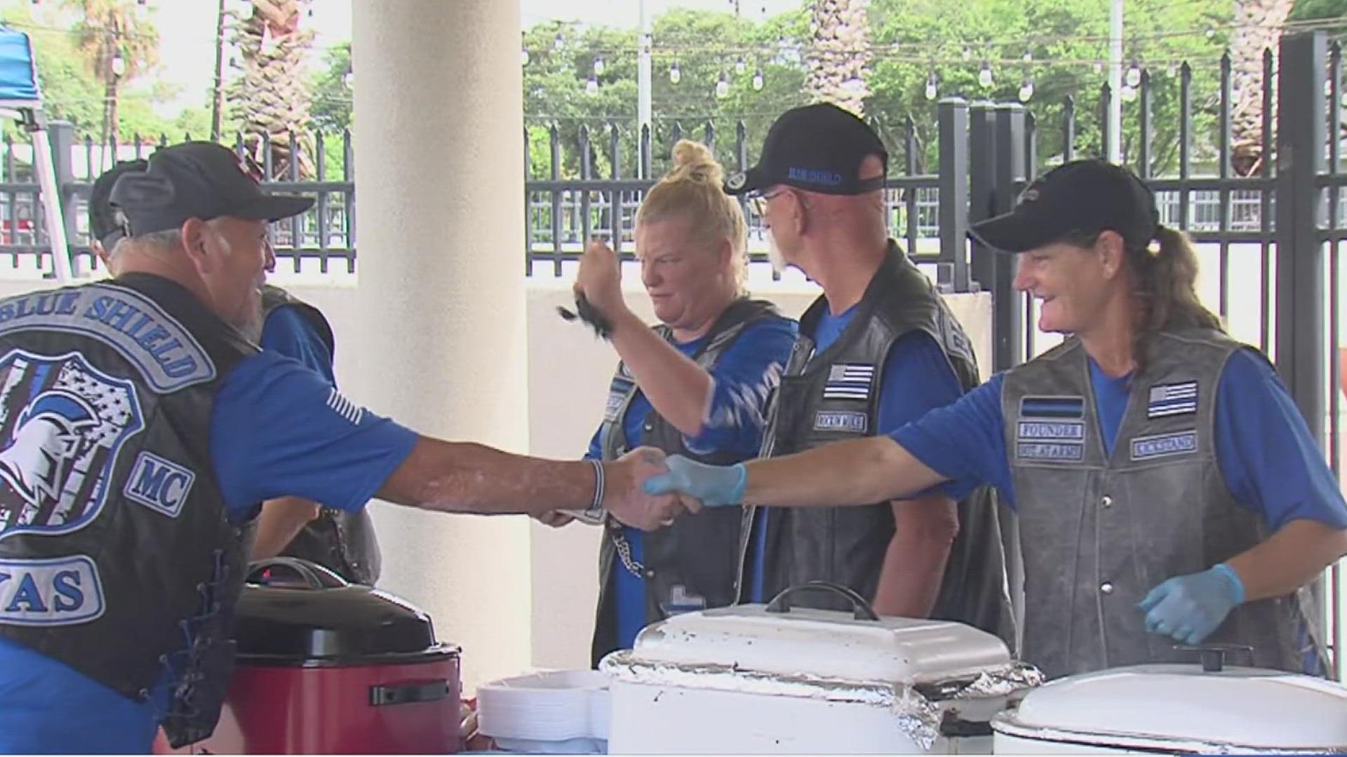 A barbecue benefit was held at the Aransas Pass Civic Center today in honor of Aransas Pass Police Captain Alvin Luker, who was in an accident last month.