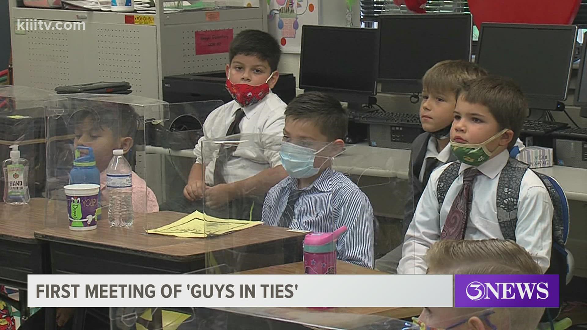 First meeting of 'Guys in Ties' at Menger Elementary