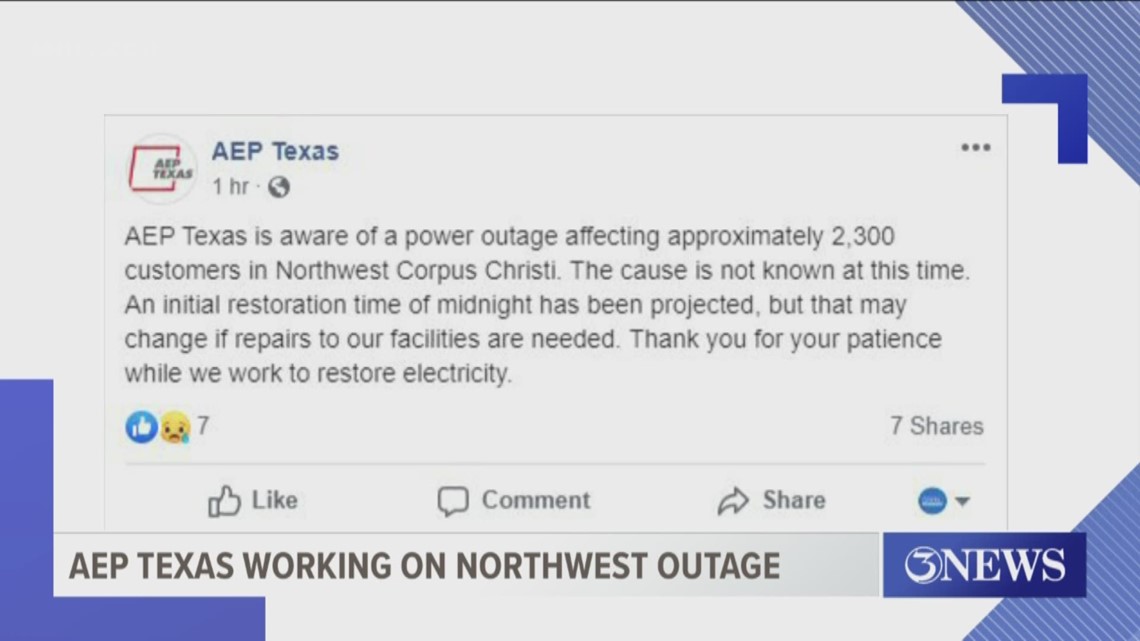 AEP Texas working on northwest Corpus Christi outage