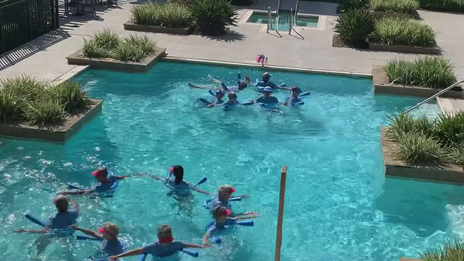 Sync or Swim is a water aerobics group created by the residents of the Mirador Senior Living Community.