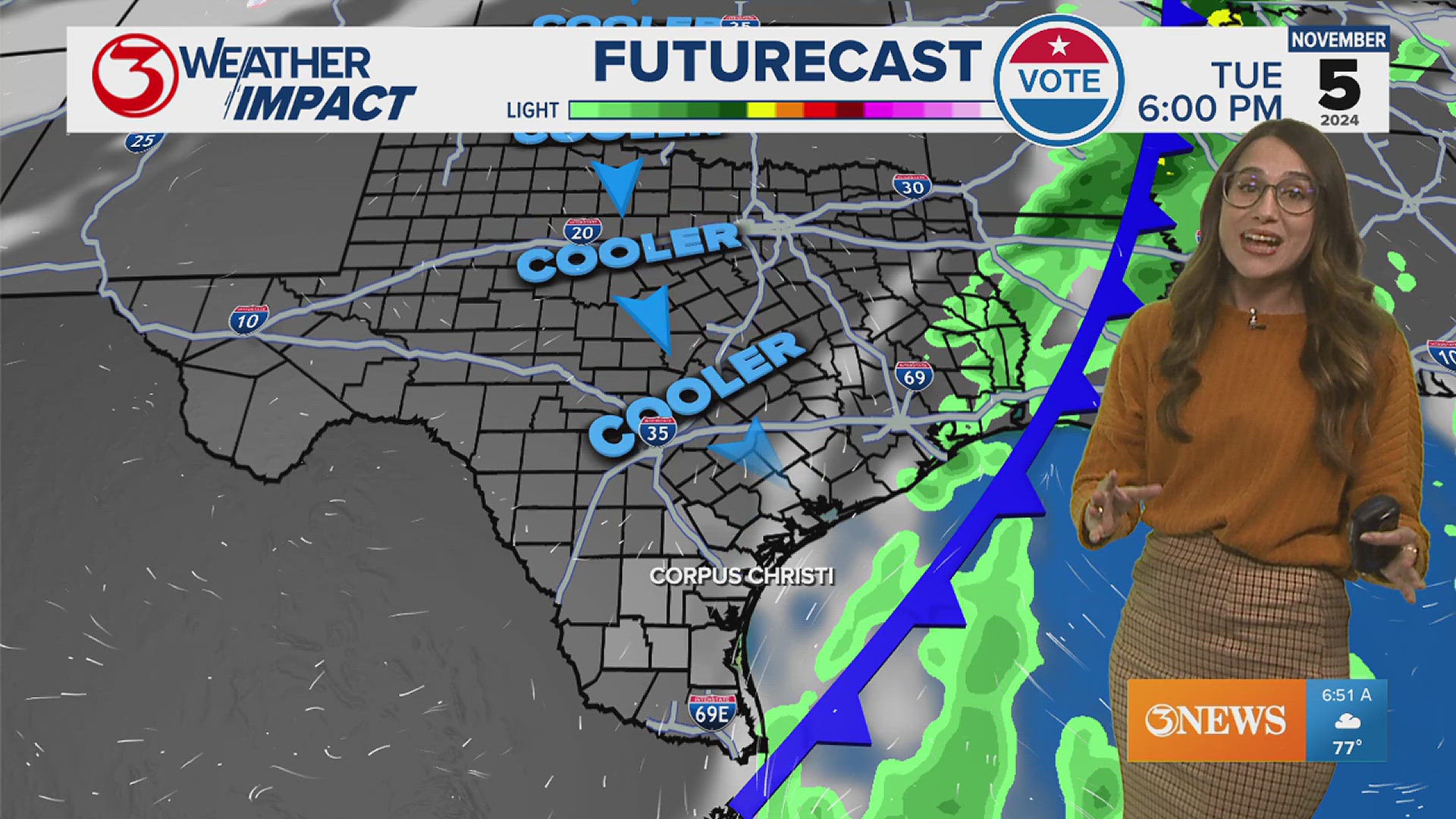 Sunday and Monday will be windy ahead of our next  front on Election Day, which returns afternoon temps to the low 80s. A few inland locations may see morning 50s.