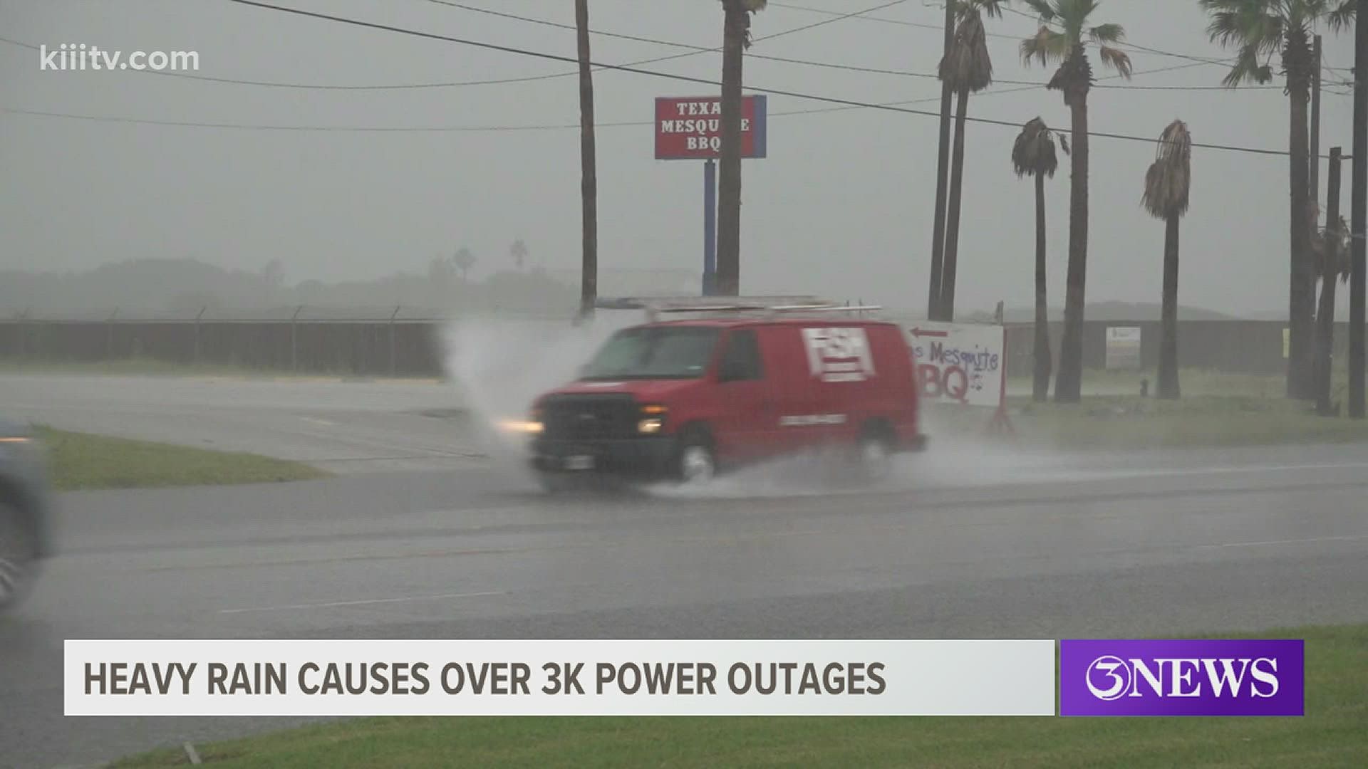 According to AEP Communications Manager, Omar Lopez the strong storms and heavy rain caused an estimated 3,500 customers to experience power outages.