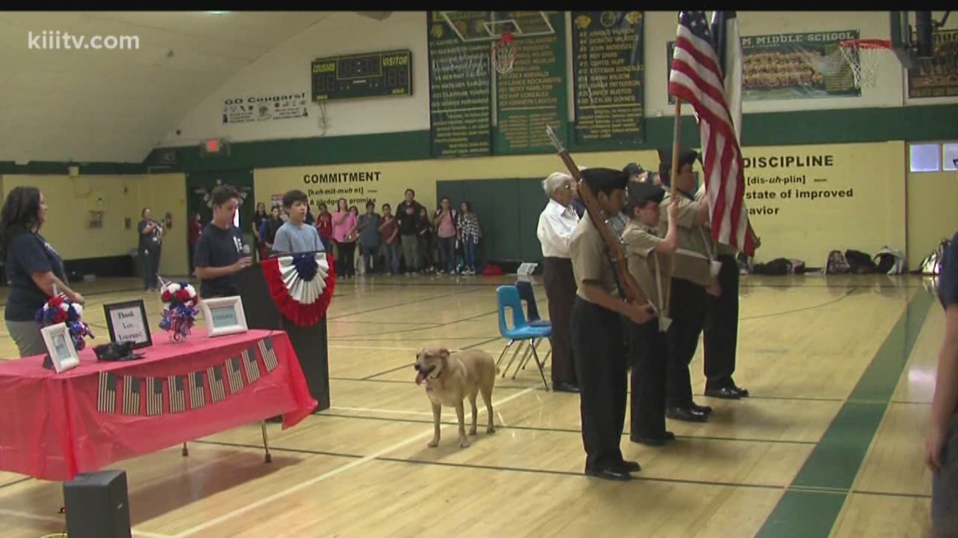 Students at Cunningham Middle School held an event Thursday morning to honor veterans in the Coastal Bend.