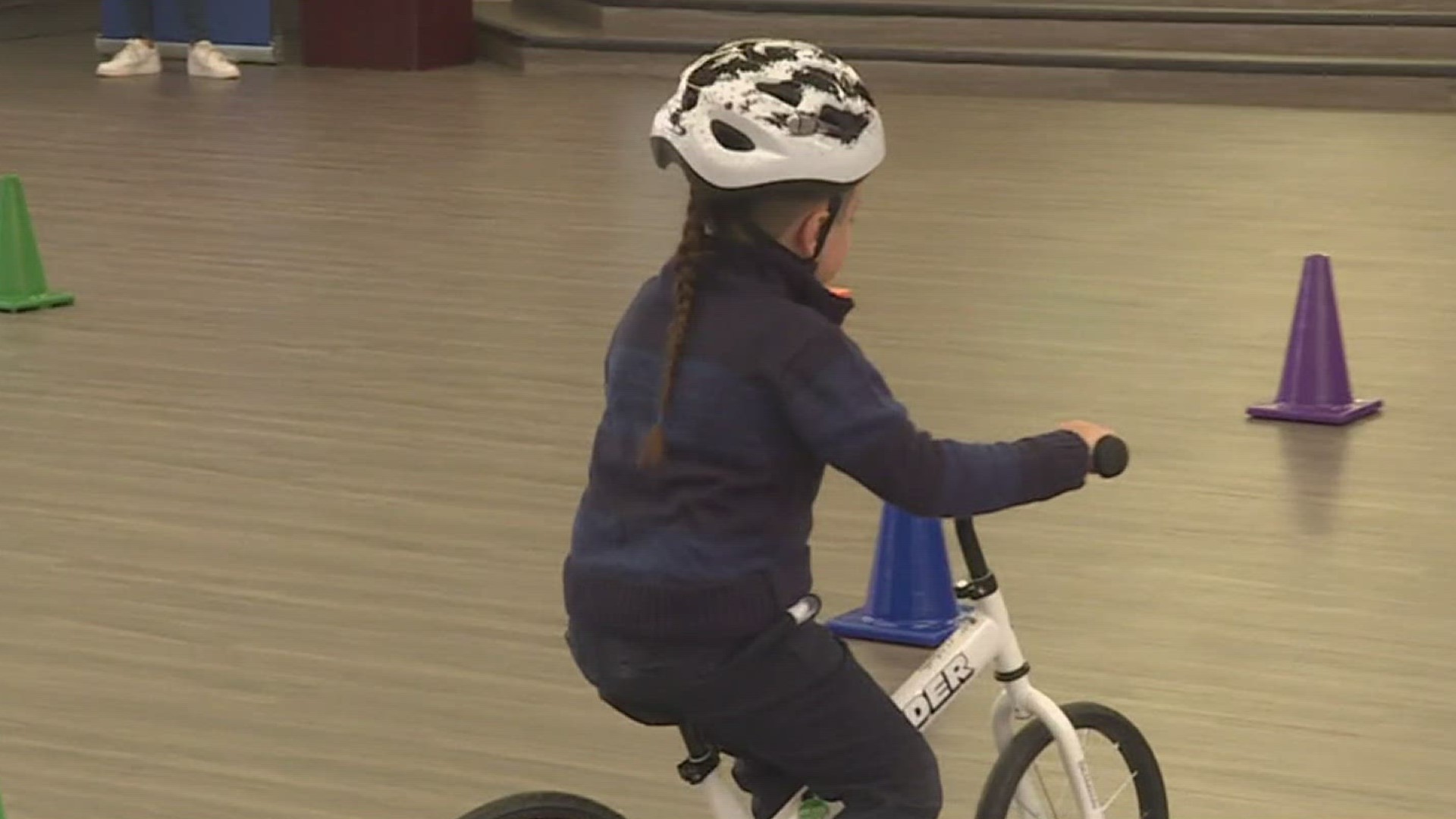 The national 'All Kids Bike Learn-to-Ride' physical education aims to teach Kindergarten students to ride bikes thanks to a generous donation from HDR engineering.