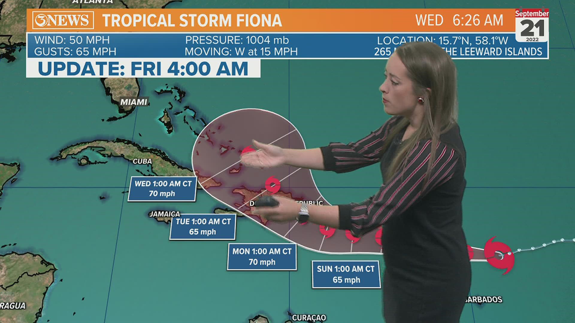 Tropical Storm Fiona is expected to maintain tropical storm strength across the Caribbean Islands. A turn north is still expected. Something to watch for Texas.