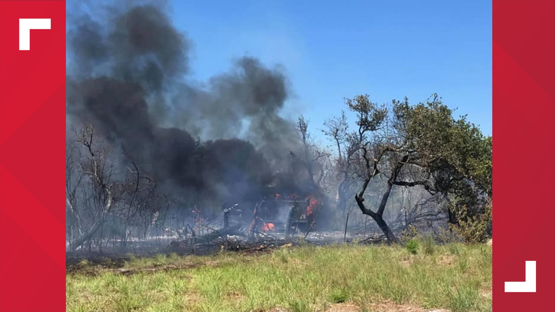 Flare up calls fire crews back to the 100 acre brush fire in Aransas ...