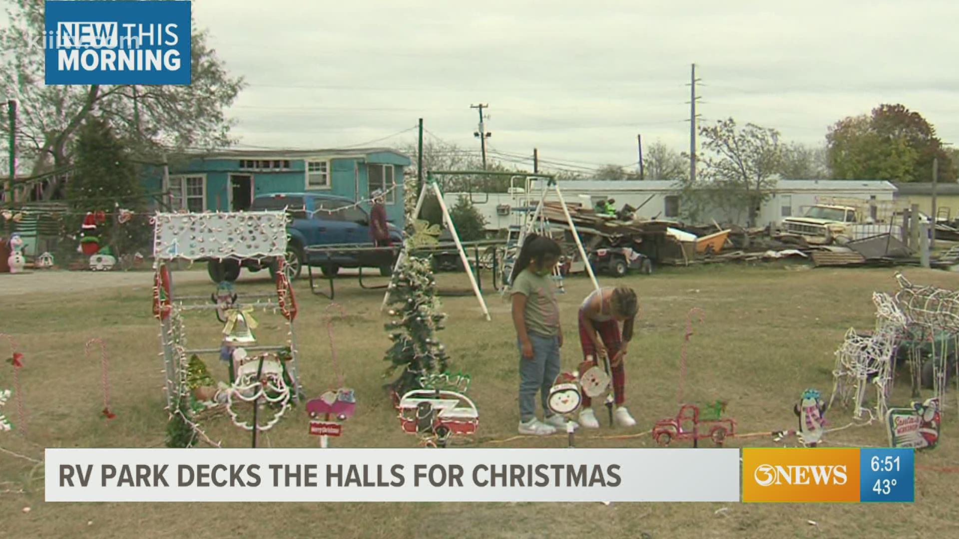 In a small RV park just off of Highway 77, several families are trying to build up the Christmas spirit.