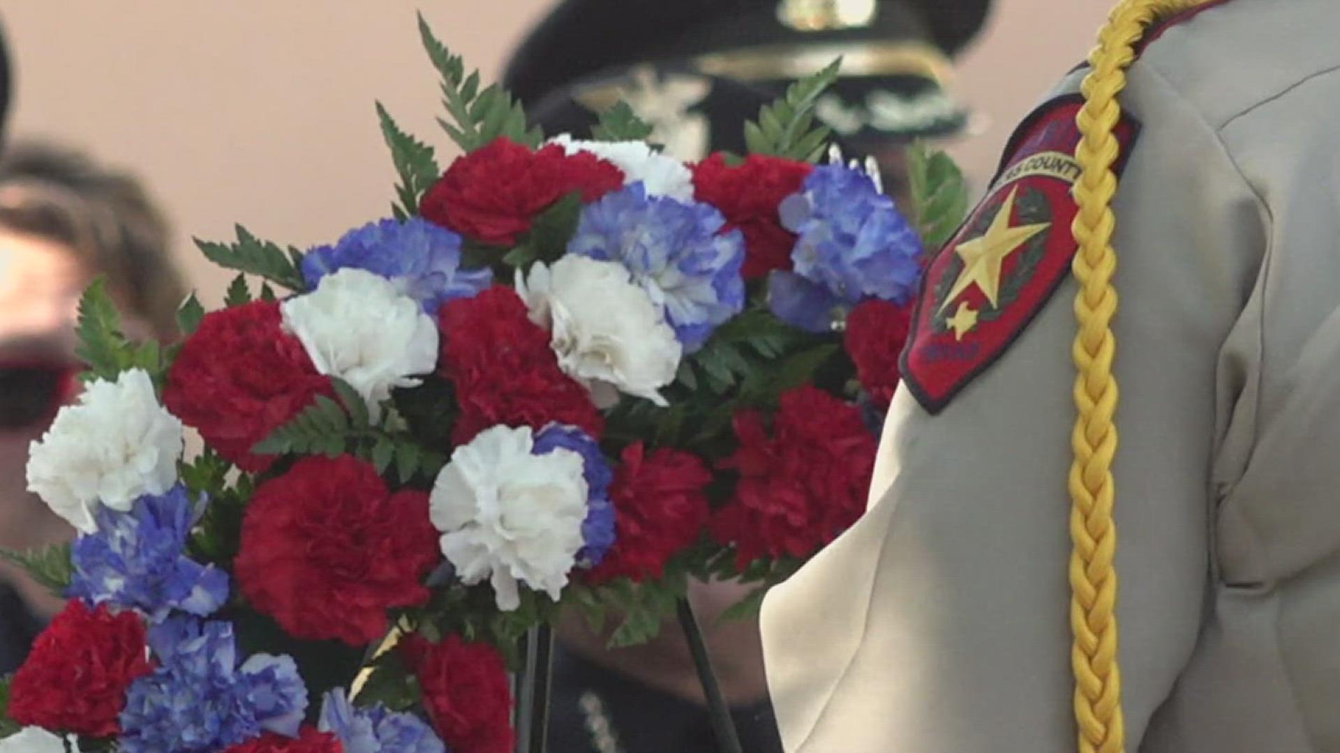 The ceremony was held in honor of Peace Officers Memorial Day on Wednesday.