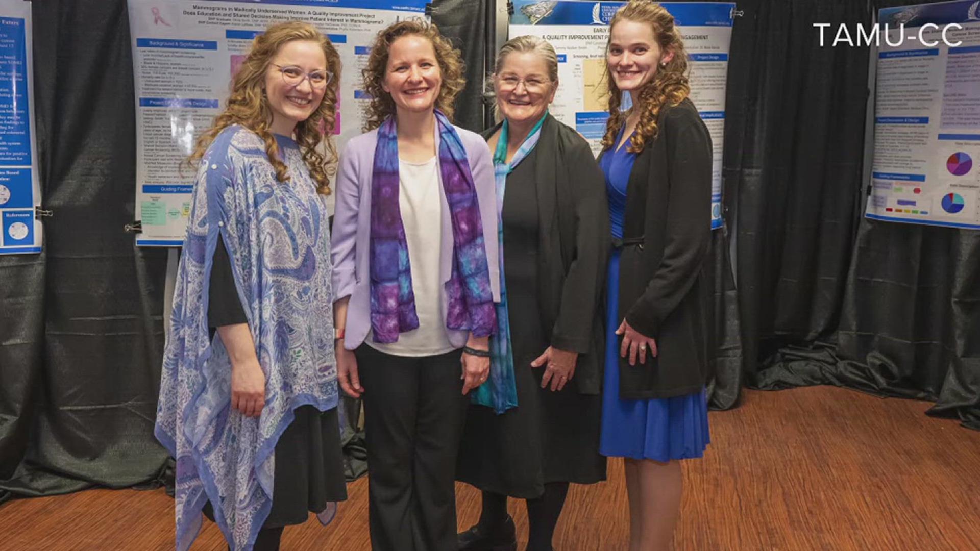 The woman who taught her daughters how to read and write will now walk the stage with them as they each earn a doctoral degree in nursing. 