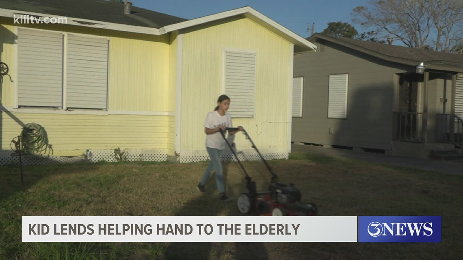 After putting a call out on social media, a young girl in the Corpus Christi area is spending her time cutting yards for free.