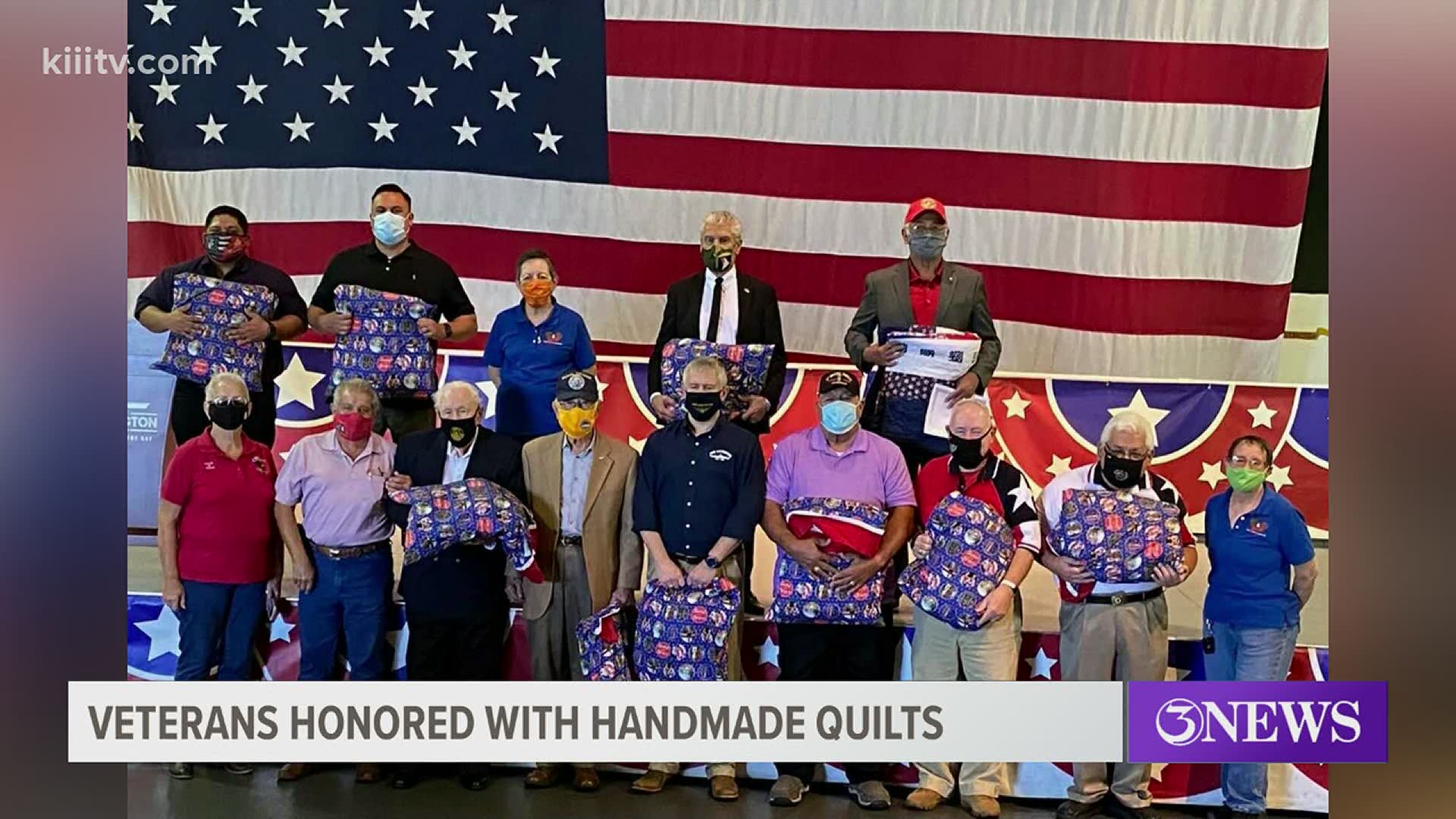 The USS Lexington hosted 12 veterans who were selected to receive the ‘Quilt of Honor’