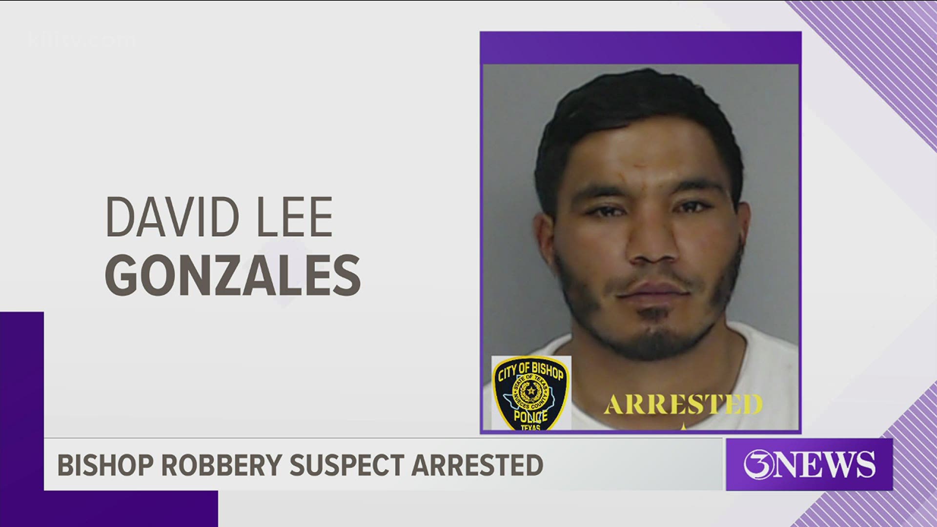 David Lee Gonzales, 30, has been charged with robbery, a 2nd-degree felony.