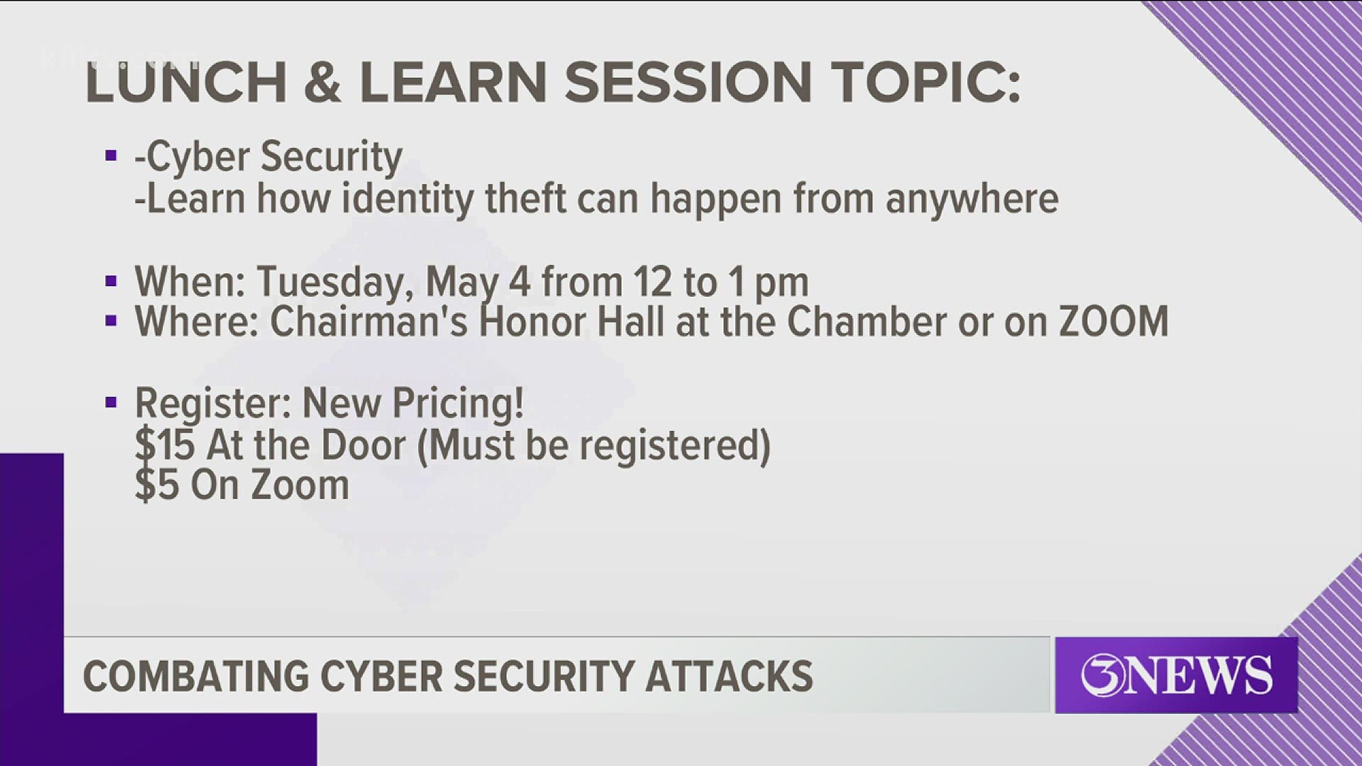 The Rockport-Fulton Chamber of Commerce will be hosting a meeting to offer tips on cyber security.