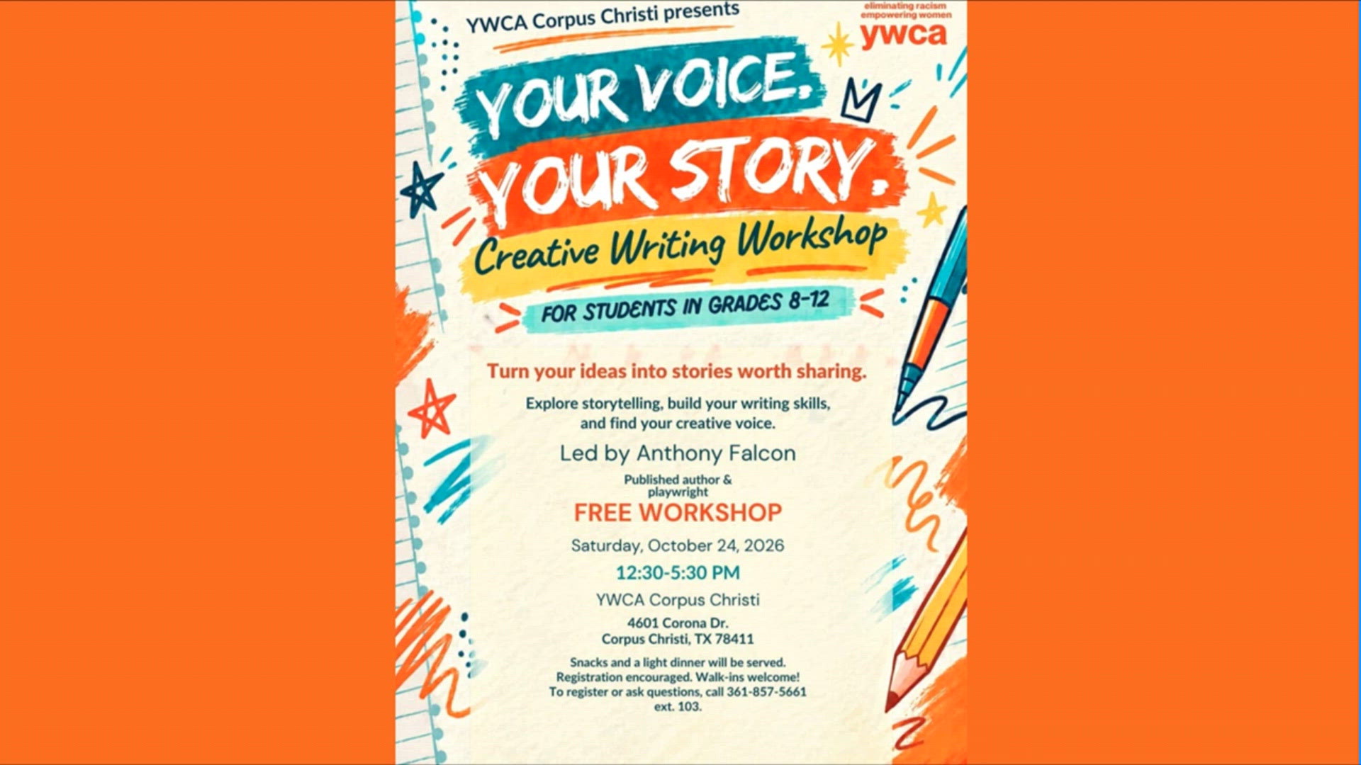 Free creative writing workshop invites community to share their stories ...