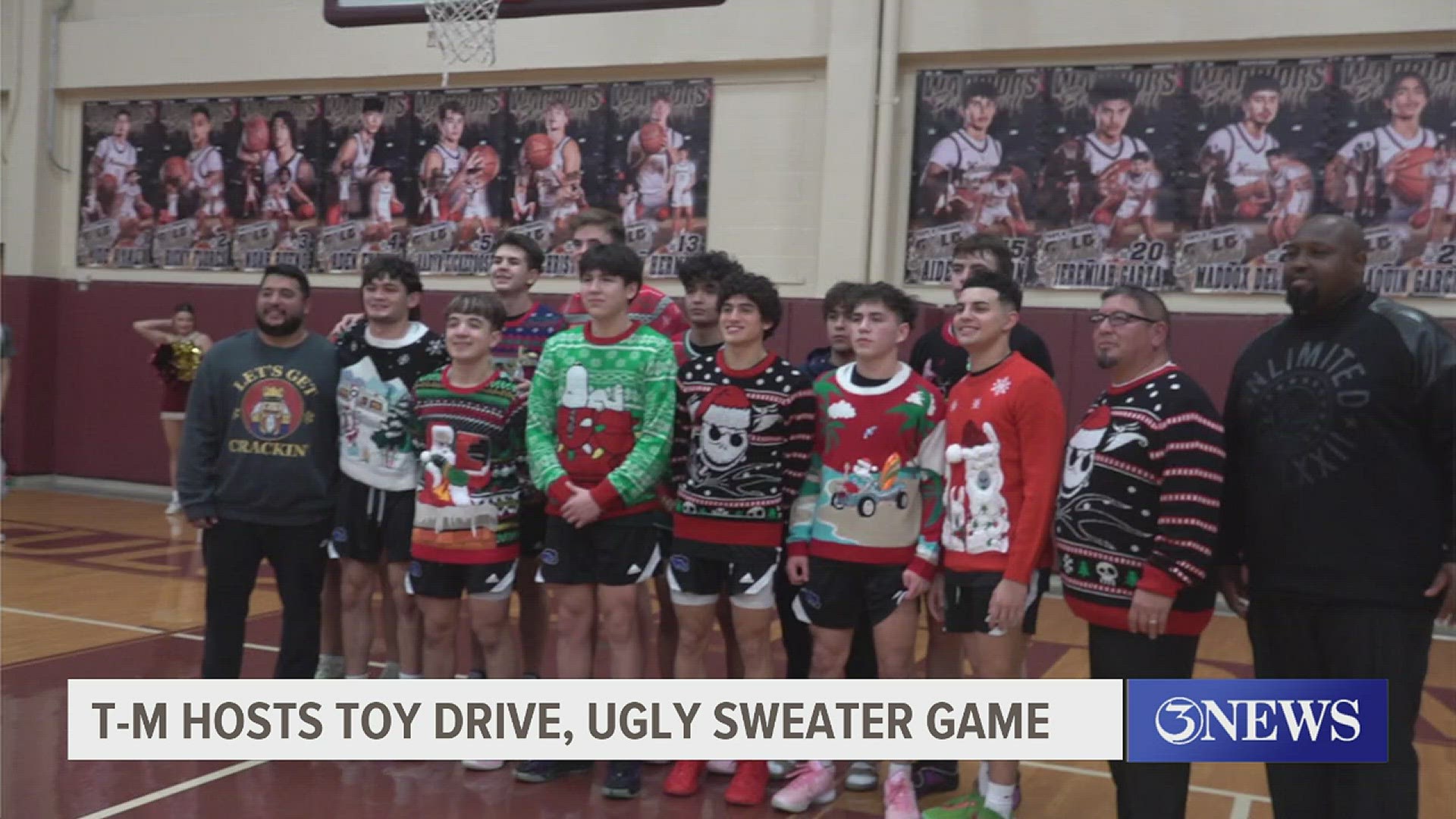 The Warriors accepted toy donations for Driscoll Children's Hospital before Friday's win over Santa Gertrudis Academy.