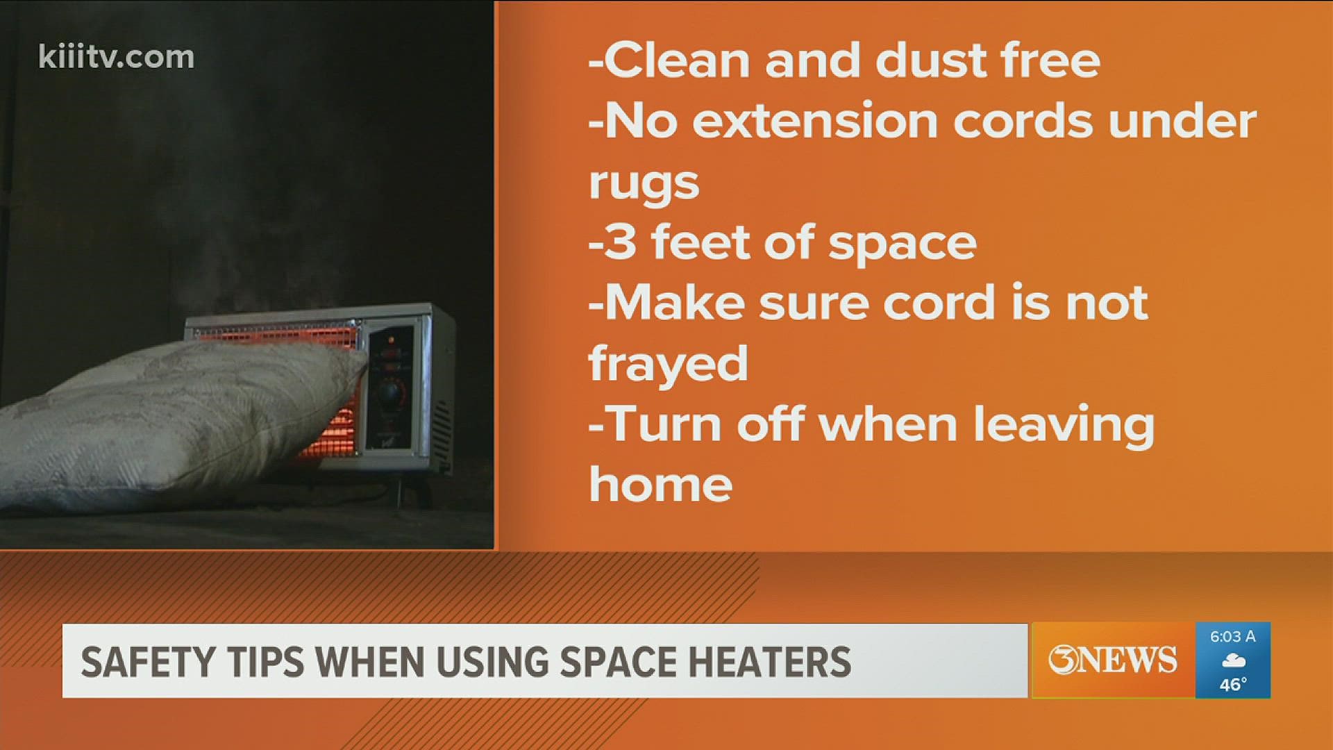 Ways to safely use a space heater in the chill