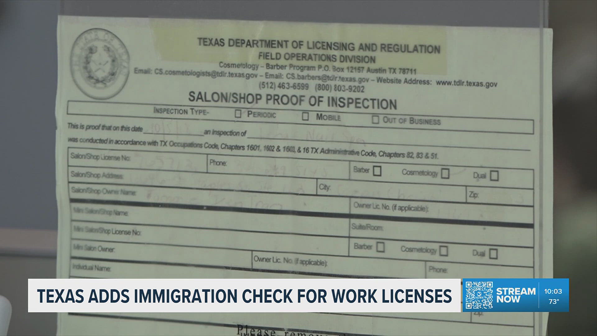 Texas to require proof of legal status for professional licenses ...
