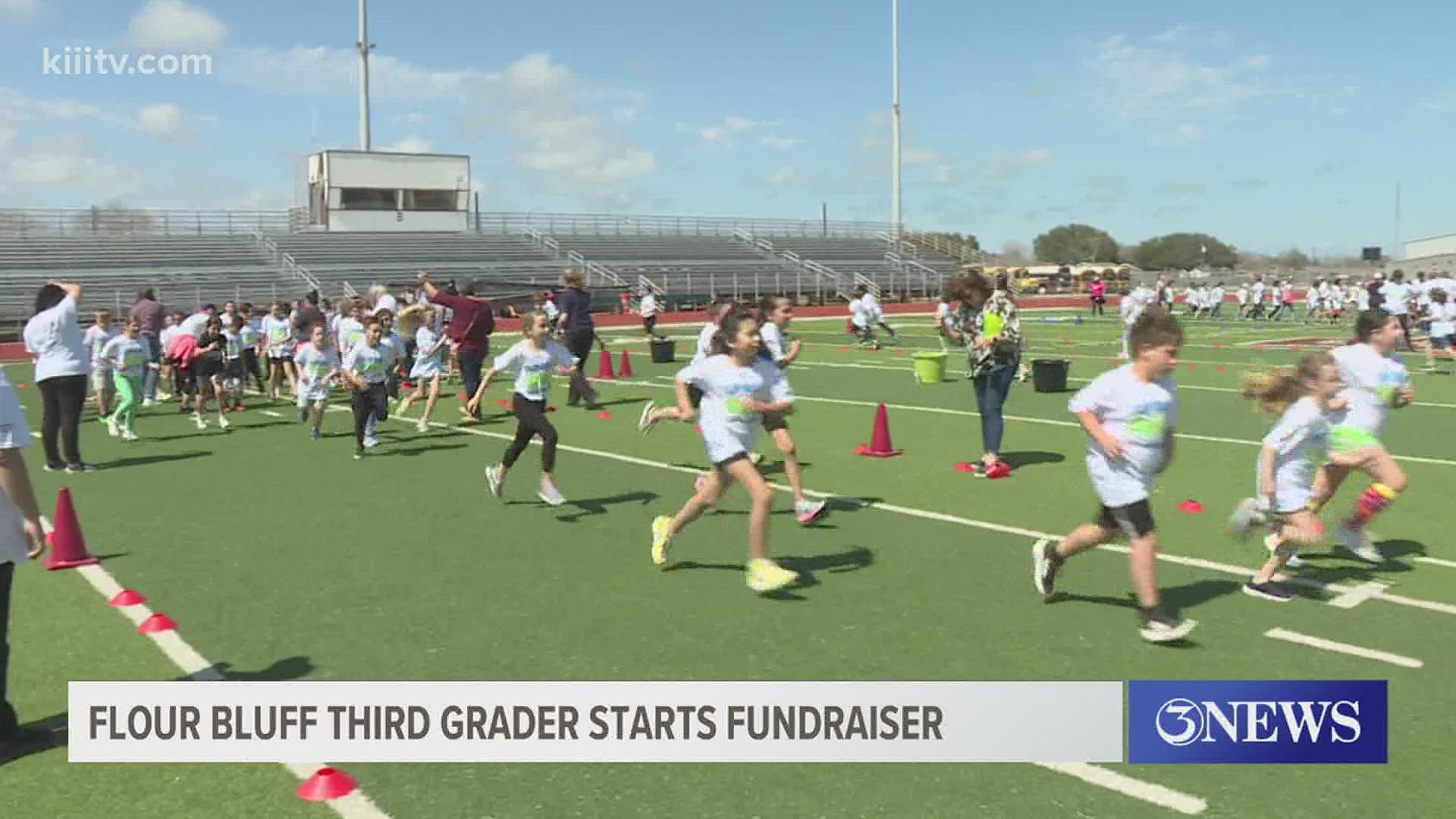 The Fun Run is a way for students in the school to run laps around the Flour Bluff Hornets' field and make money for their school while they work up a sweat.