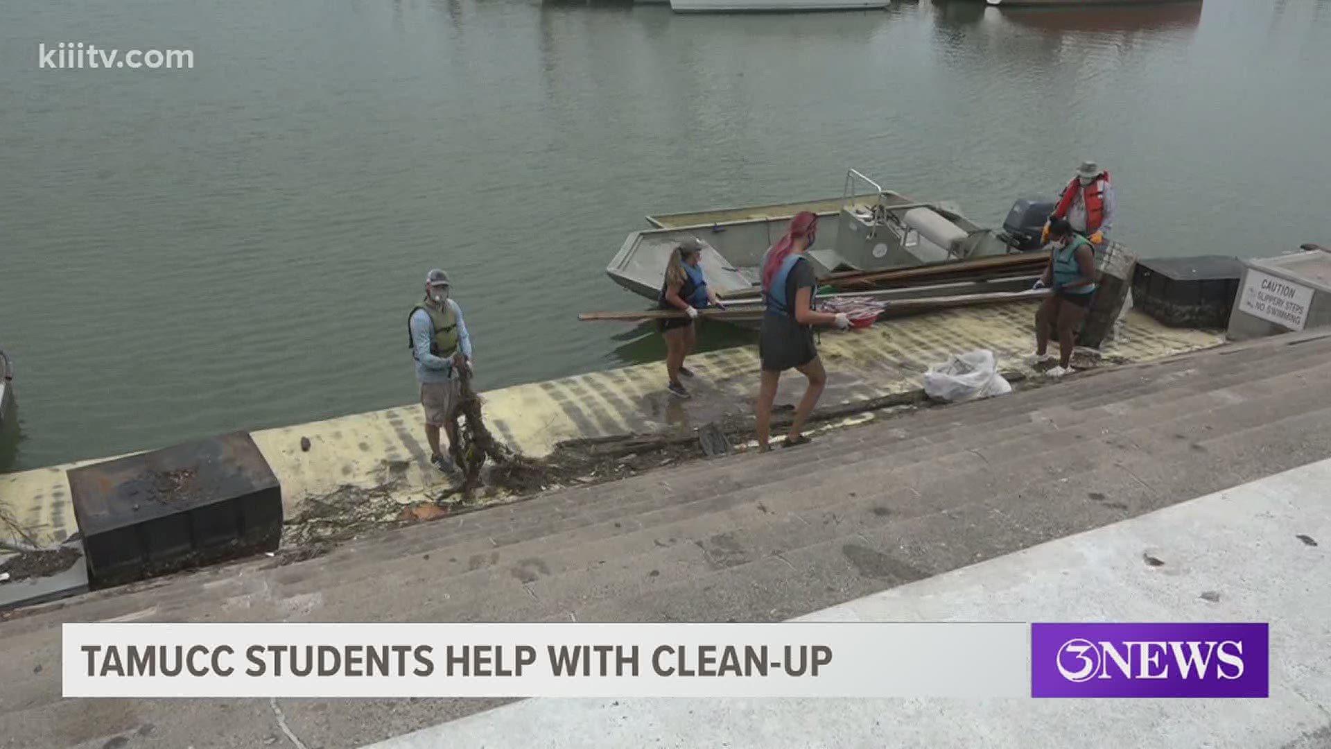 The team of students plan to continue cleaning up the debris throughout the week.