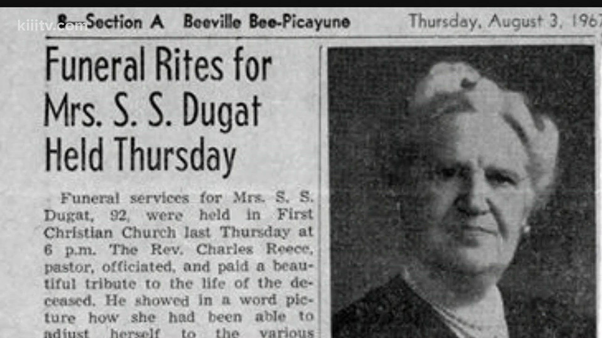 It was back in 1901 when Dugat arrived in Beeville and heard that a photography studio was for sale, so she decided to buy it and set up shop.