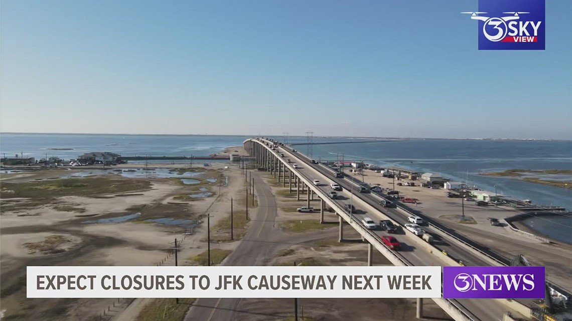 Corpus Christi drivers to expect full closures of JFK Causeway Monday ...