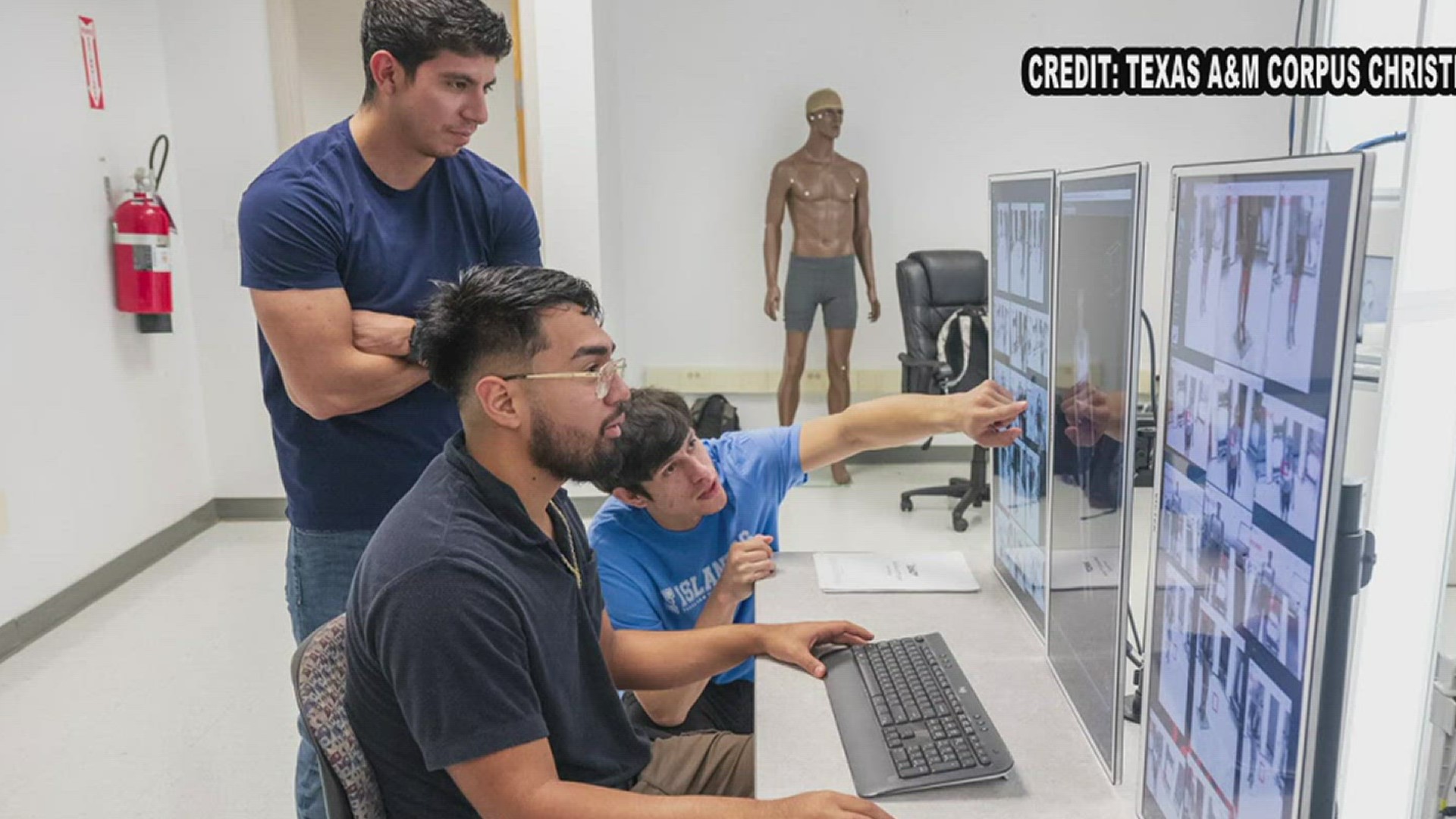 Students utilize a $450,000 state-of-the-art scanning system equipped with 3D cameras that capture someone's exact dimensions in a tenth of a second.