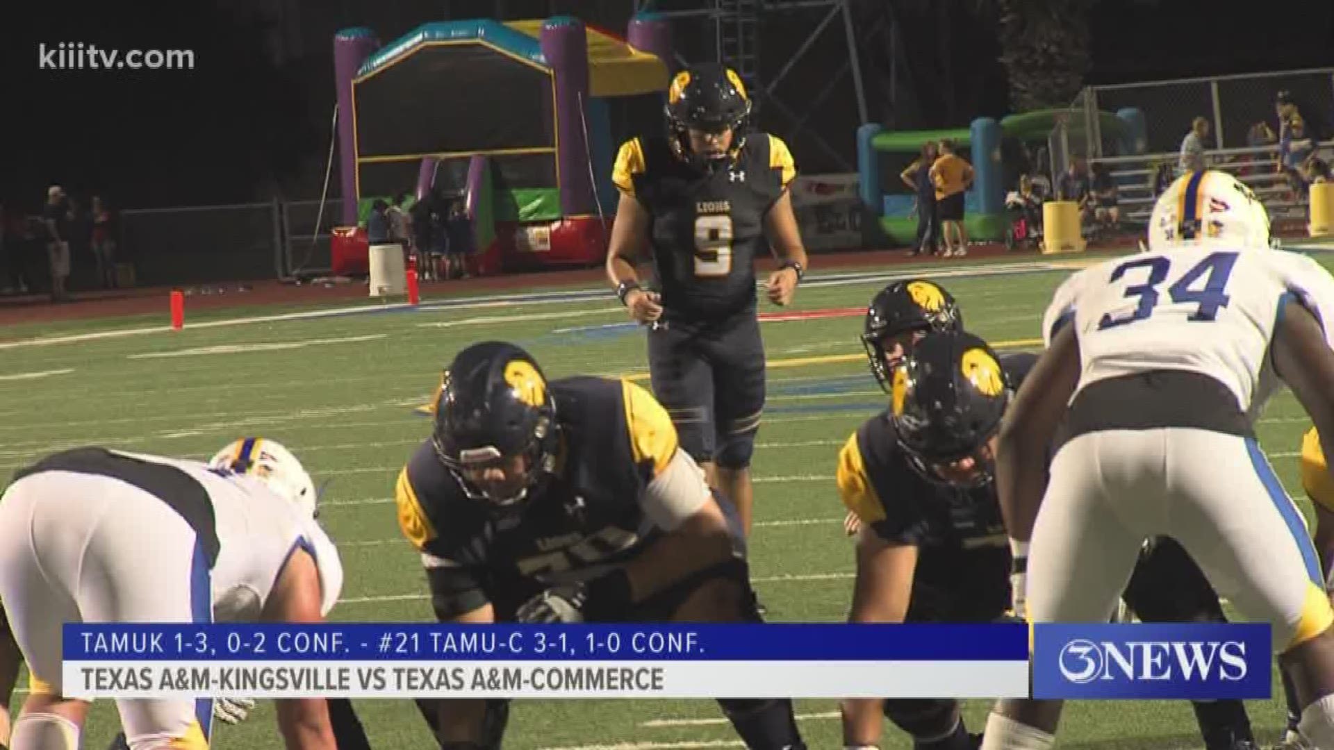 Texas A&M-Commerce topped Texas A&M-Kingsville 33-6.