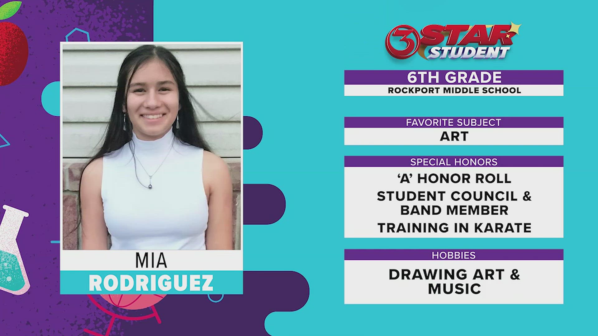 Congratulations to Rockport Middle School student Mia! Keep up the hard work.