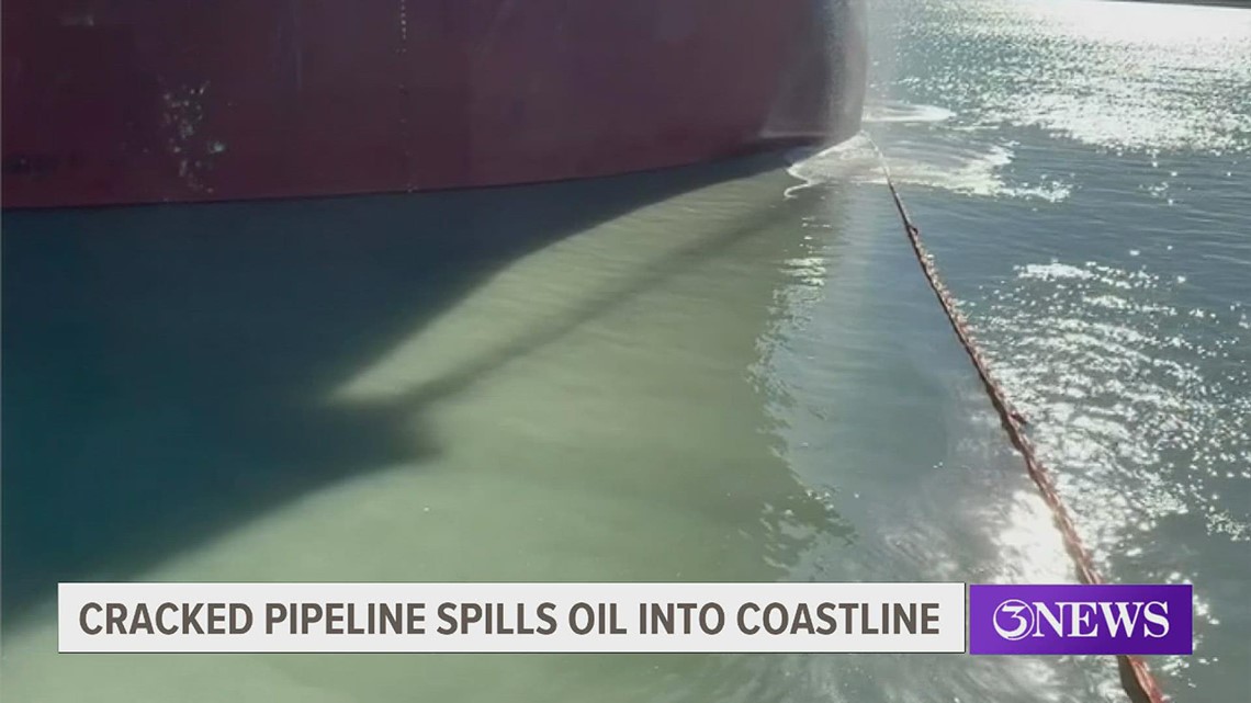 Up to 3,800 gallons of light crude oil spills into Corpus Christi Bay