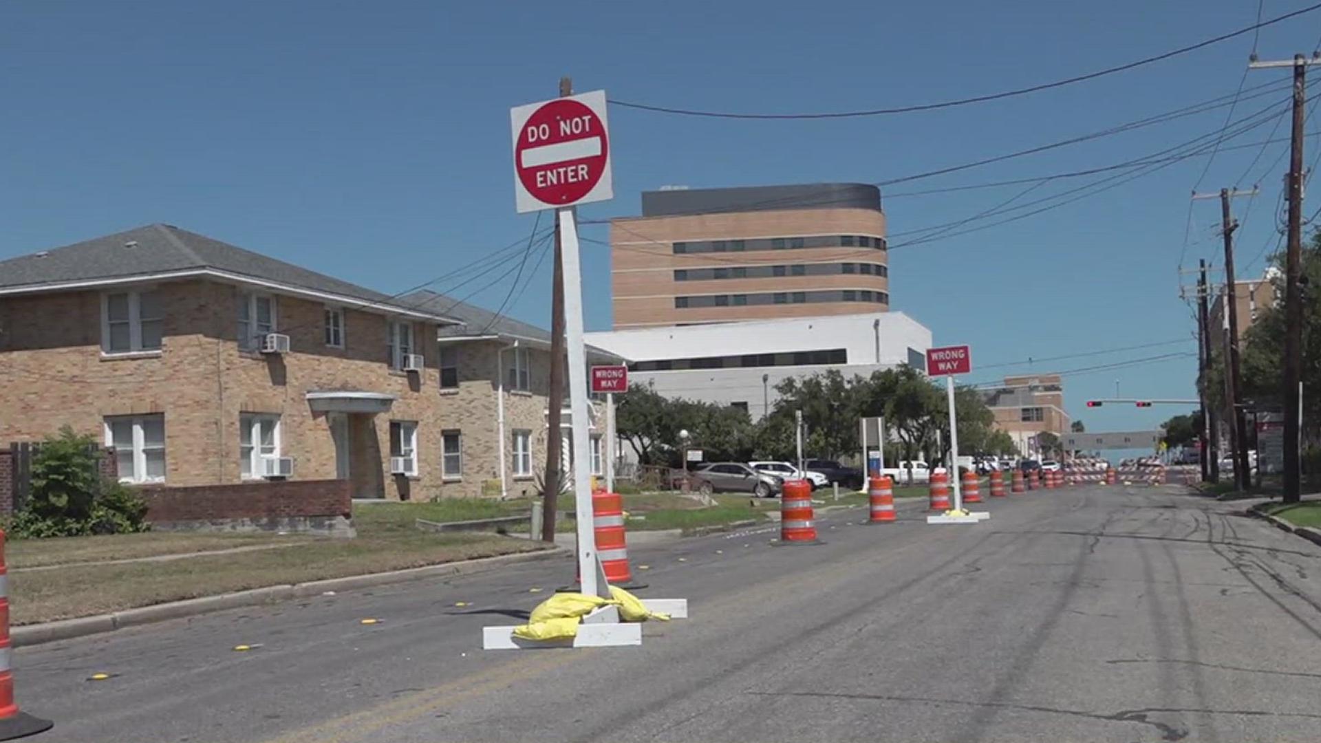 No right turns will be allowed onto Elizabeth Street from South Staples Street during this time.