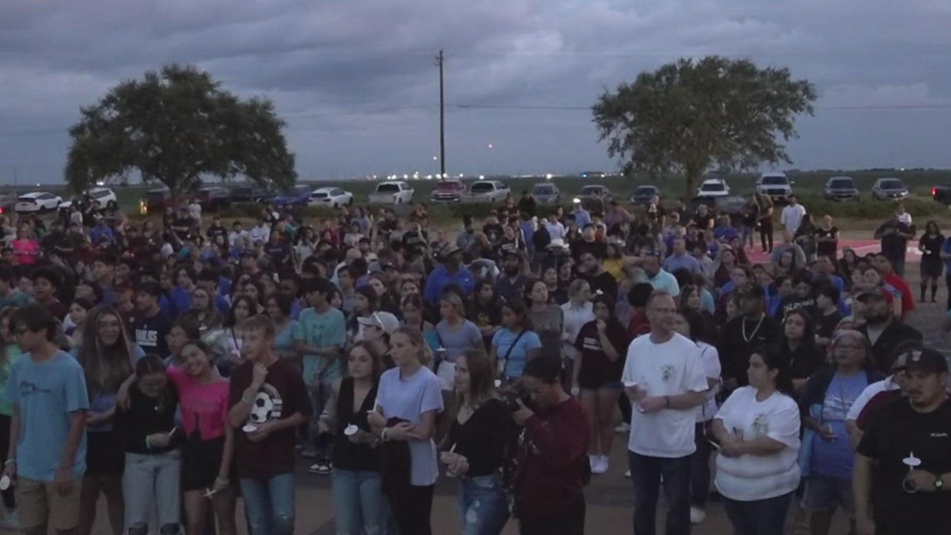 Hundreds of students gathered at the steps of the high school on Thursday to join Liam's family and friends as they celebrated the young man's life.