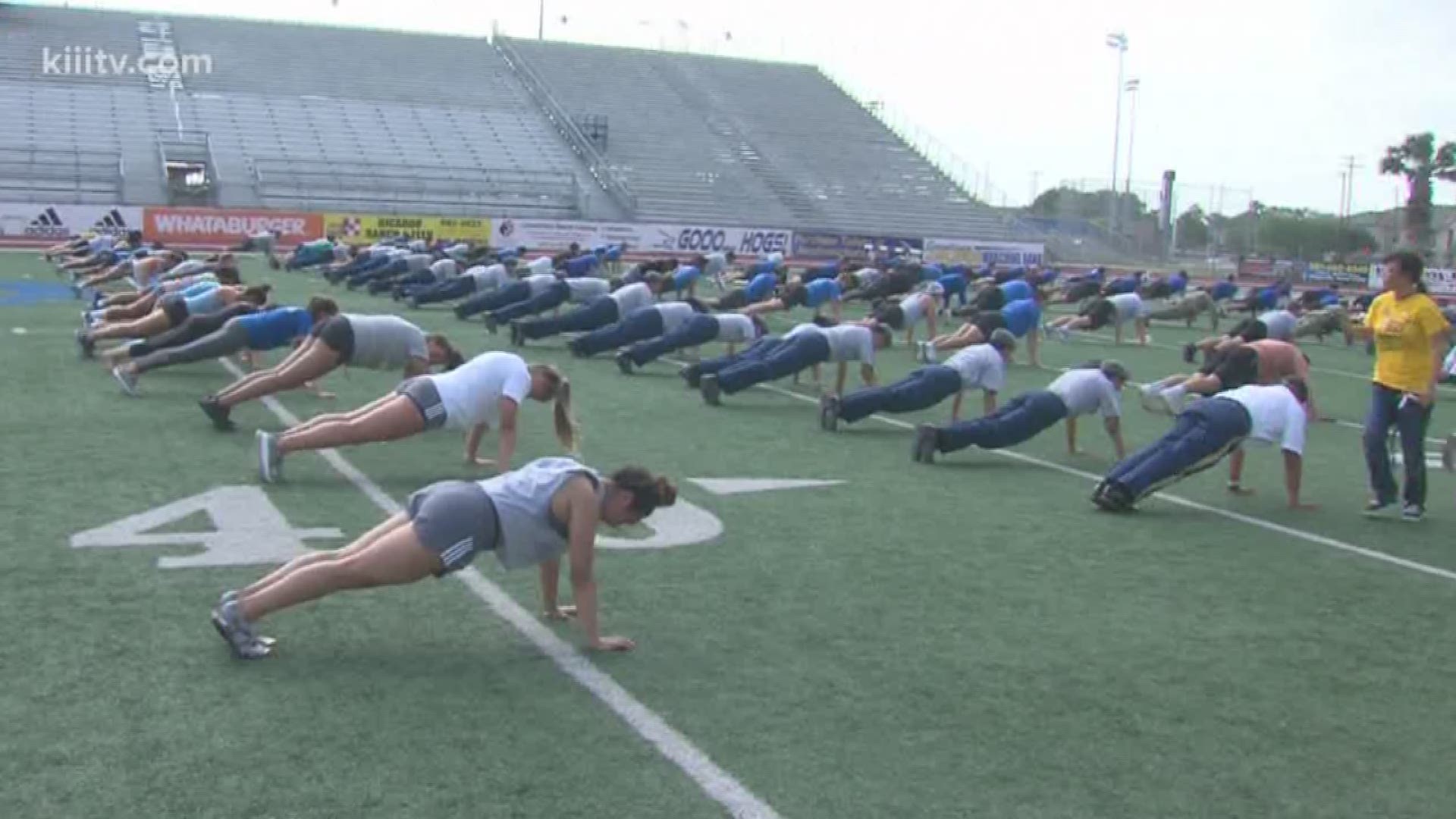 Student veterans at Texas A&M Univesity- Kingsville arranged a unique 22 push-up challenge Wednesday aimed at raising awareness for veteran's who commit suicide.