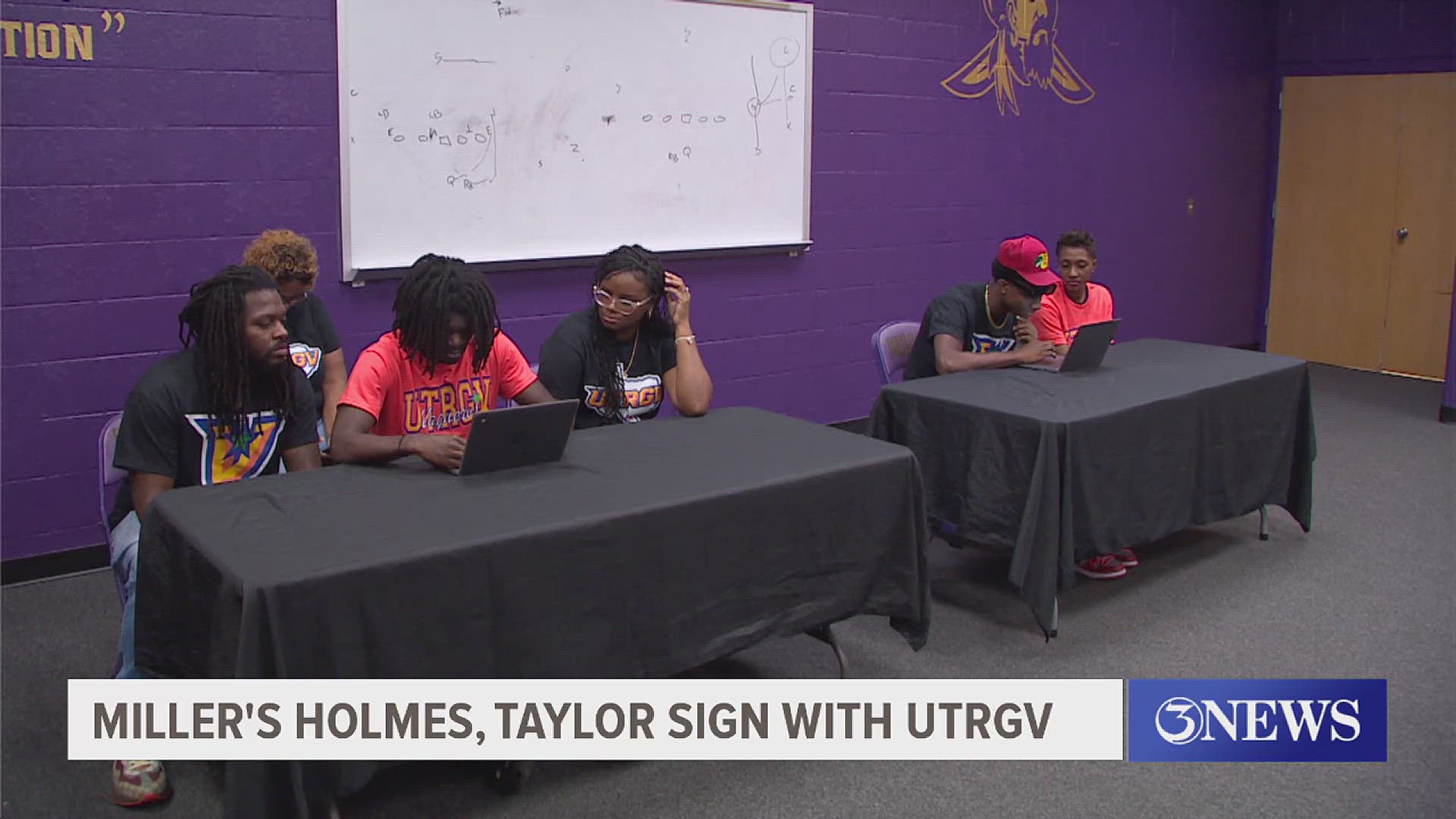 The Bucs' Corey Holmes and Broderick Taylor both committed to UTRGV next fall.