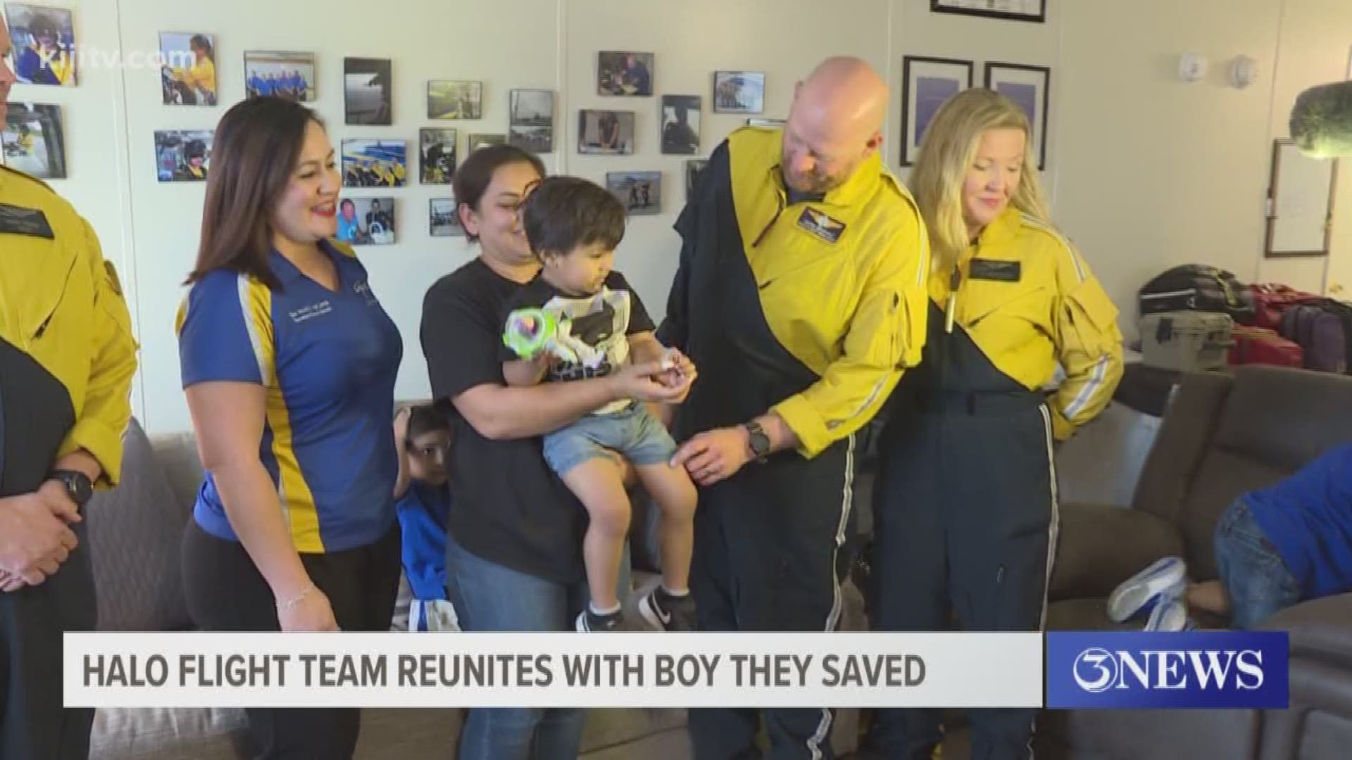 A sweet reunion happened Monday between members of HALO-Flight and a little boy from San Diego, Texas