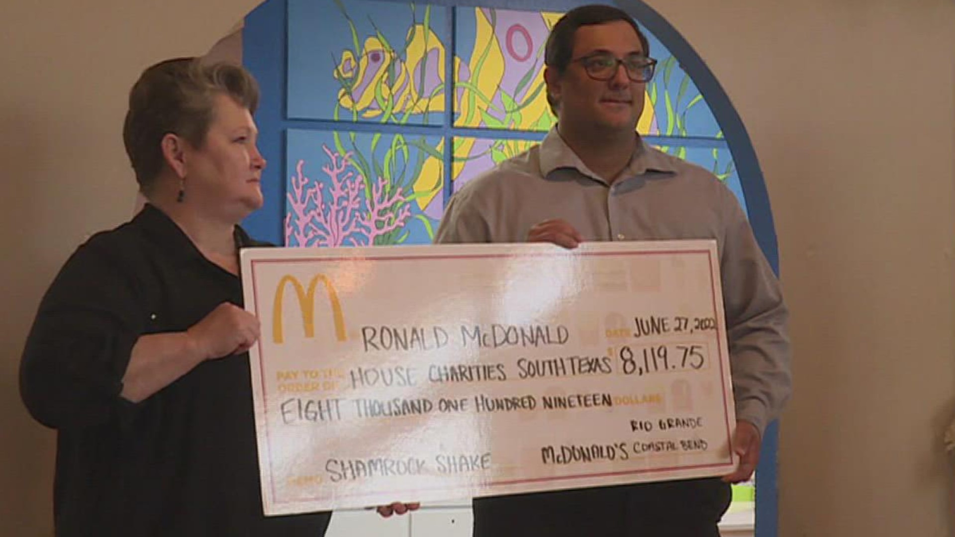 The money was raised during the McDonald's  annual shamrock shake special. The treat is part of the restaurant's Saint Patrick's Day celebration.