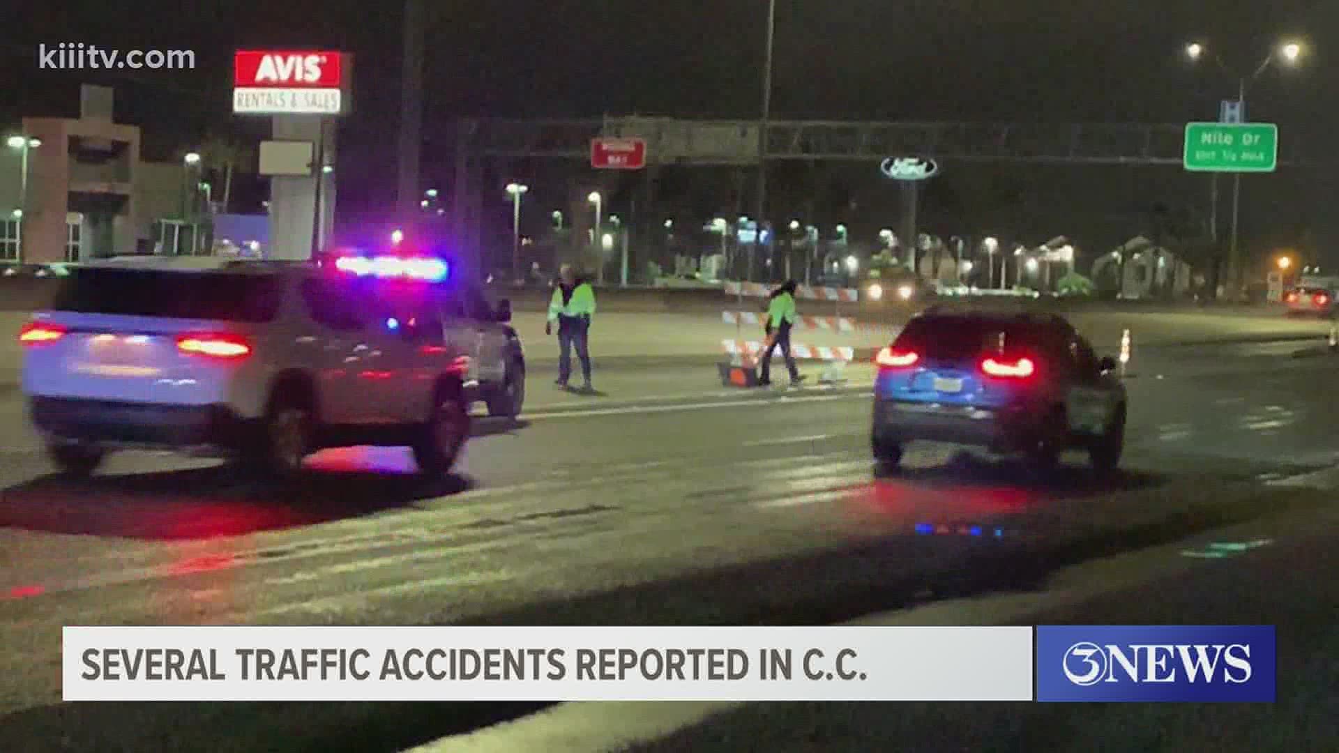 Traffic accidents reported in Corpus Christi