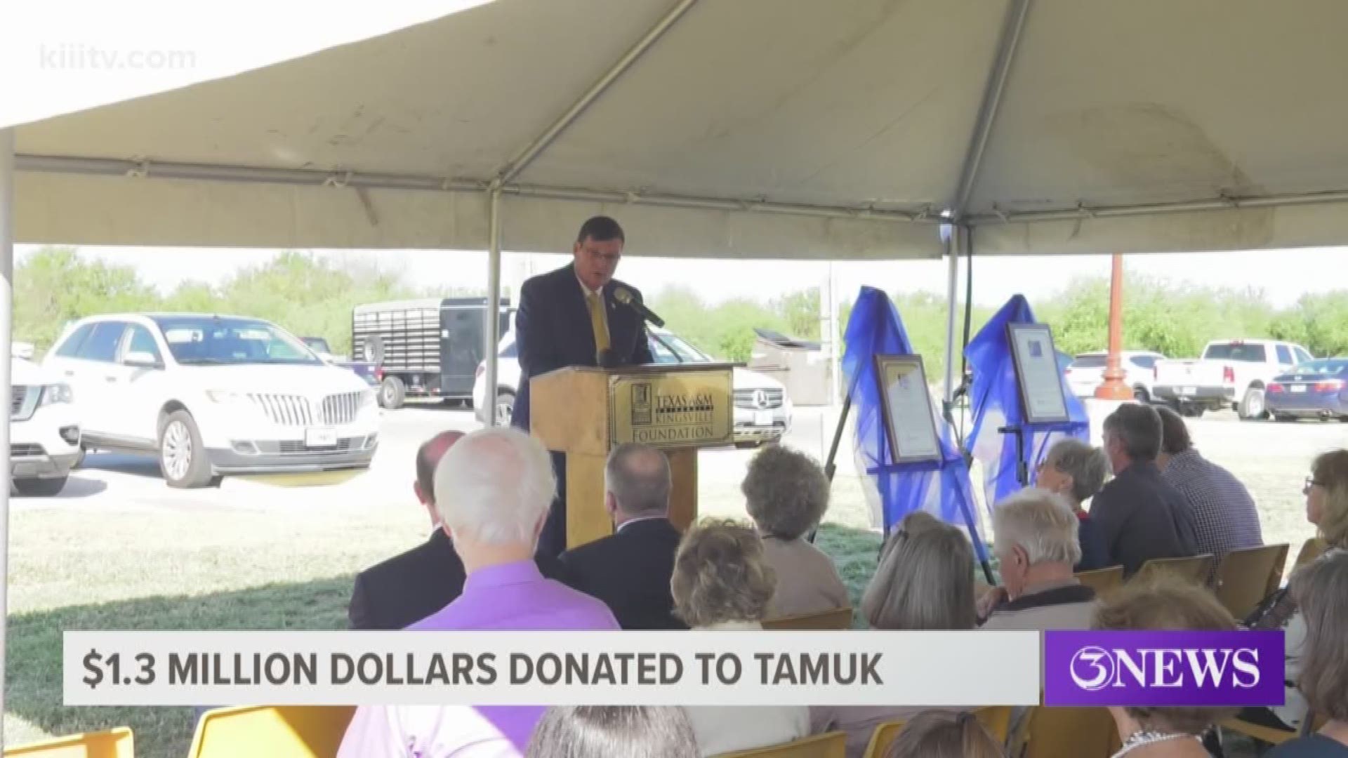 The Texas A&M University-Kingsville foundation receiving a major gift today -- left behind by the late Doctor Drewey Wayne Gunn.