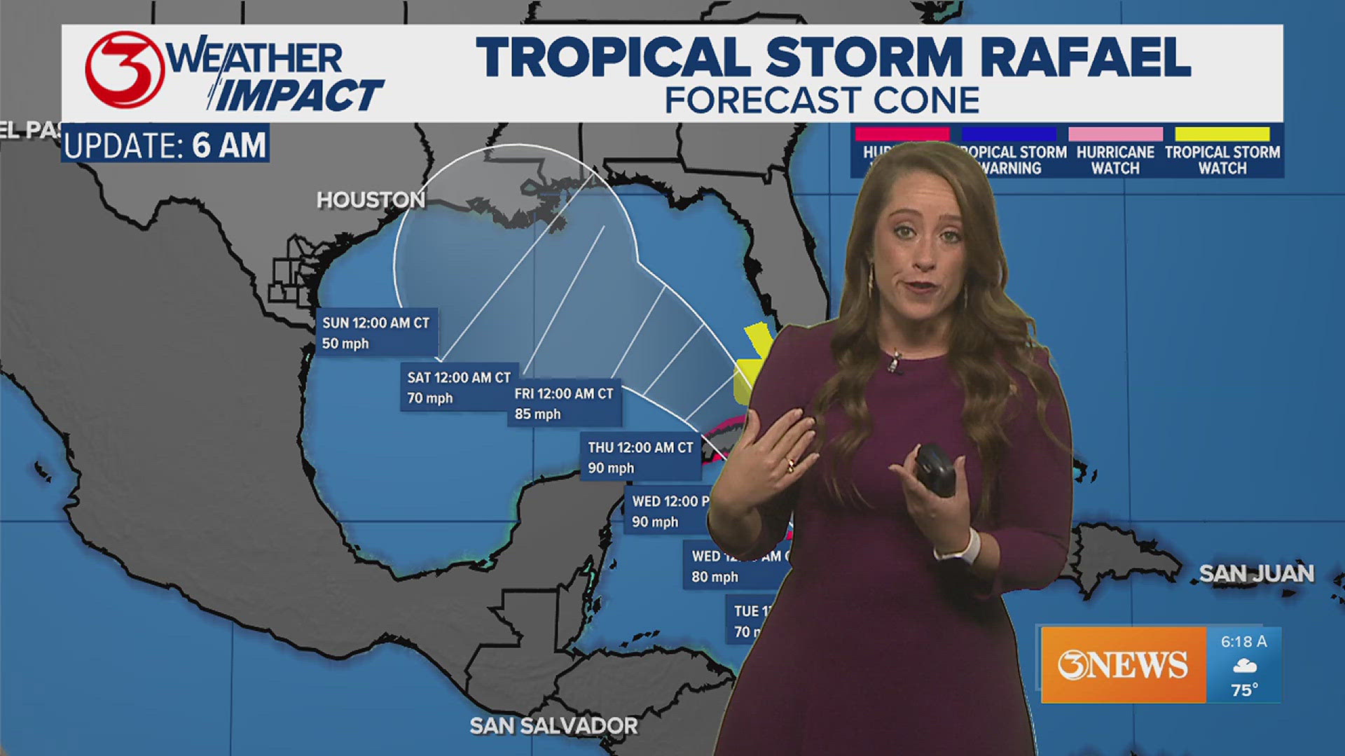 We are keeping an eye on different tracking models and what Tropical Storm Rafael could mean for the Coastal Bend.