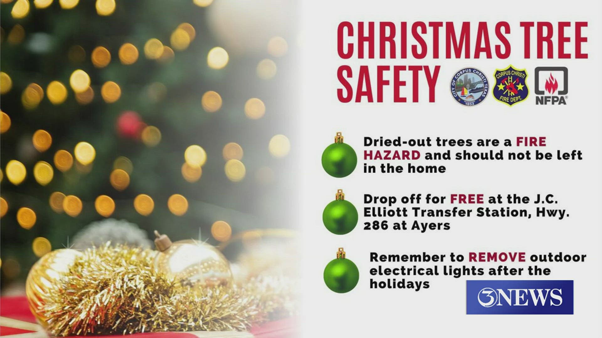 CCFD wants you to practice fire safety with your Christmas trees