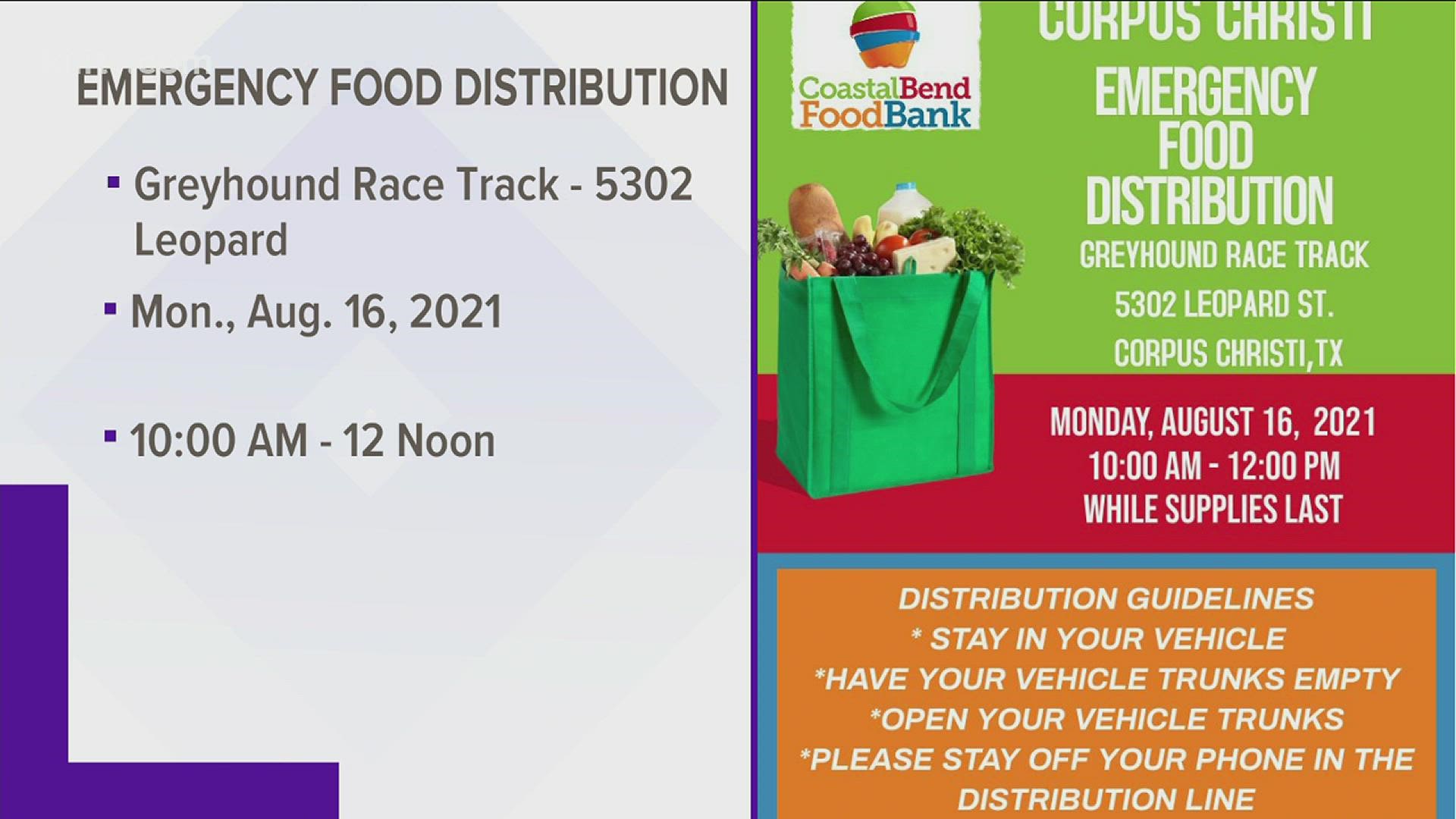 The distribution will take place Monday morning at the Greyhound Racetrack.