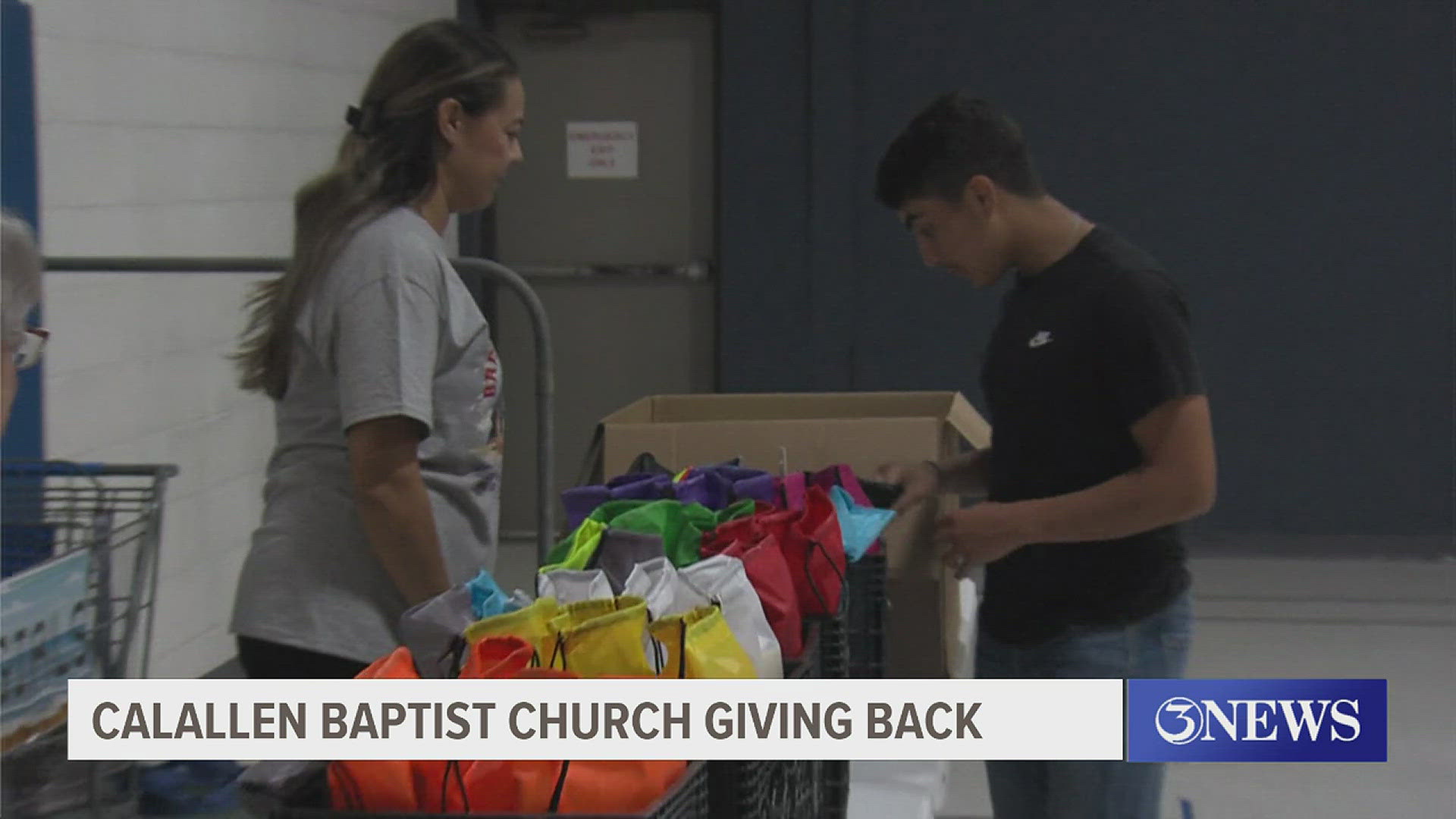 The church handed out bags full of school supplies and had other activities for everyone to enjoy.