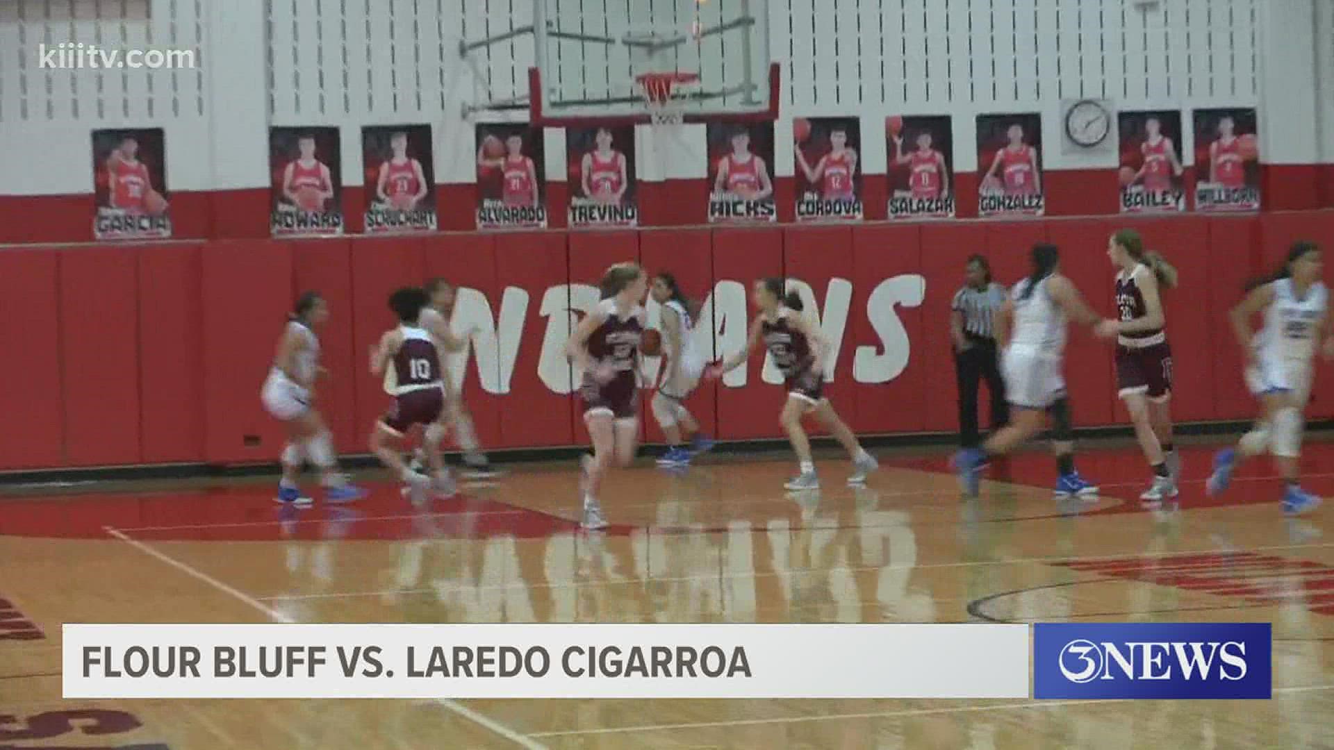 The Lady Hornets topped Laredo Cigarroa 55-41 (highlights courtesy KGNS) while London edged Skidmore-Tynan 42-41 in 3A action.