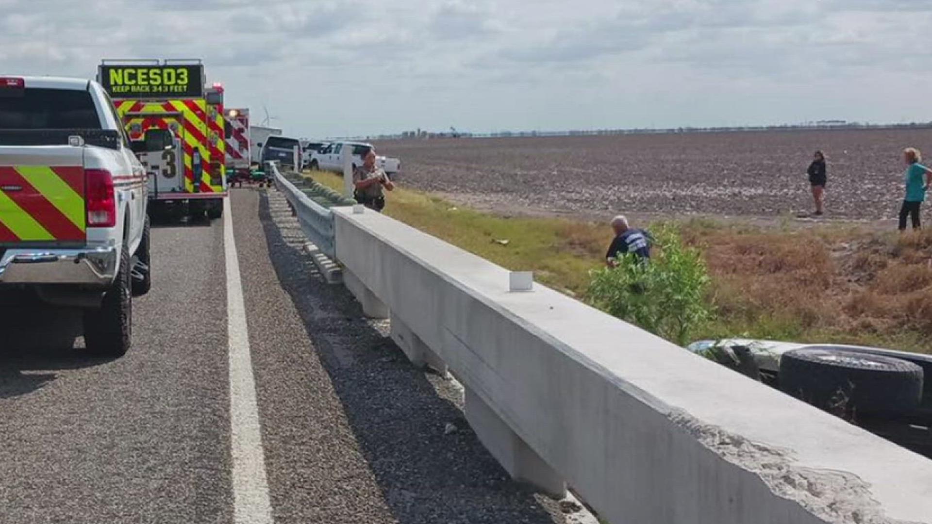 The crash happened just after noon Thursday, at FM 70, near County Road 73 east of Bishop.