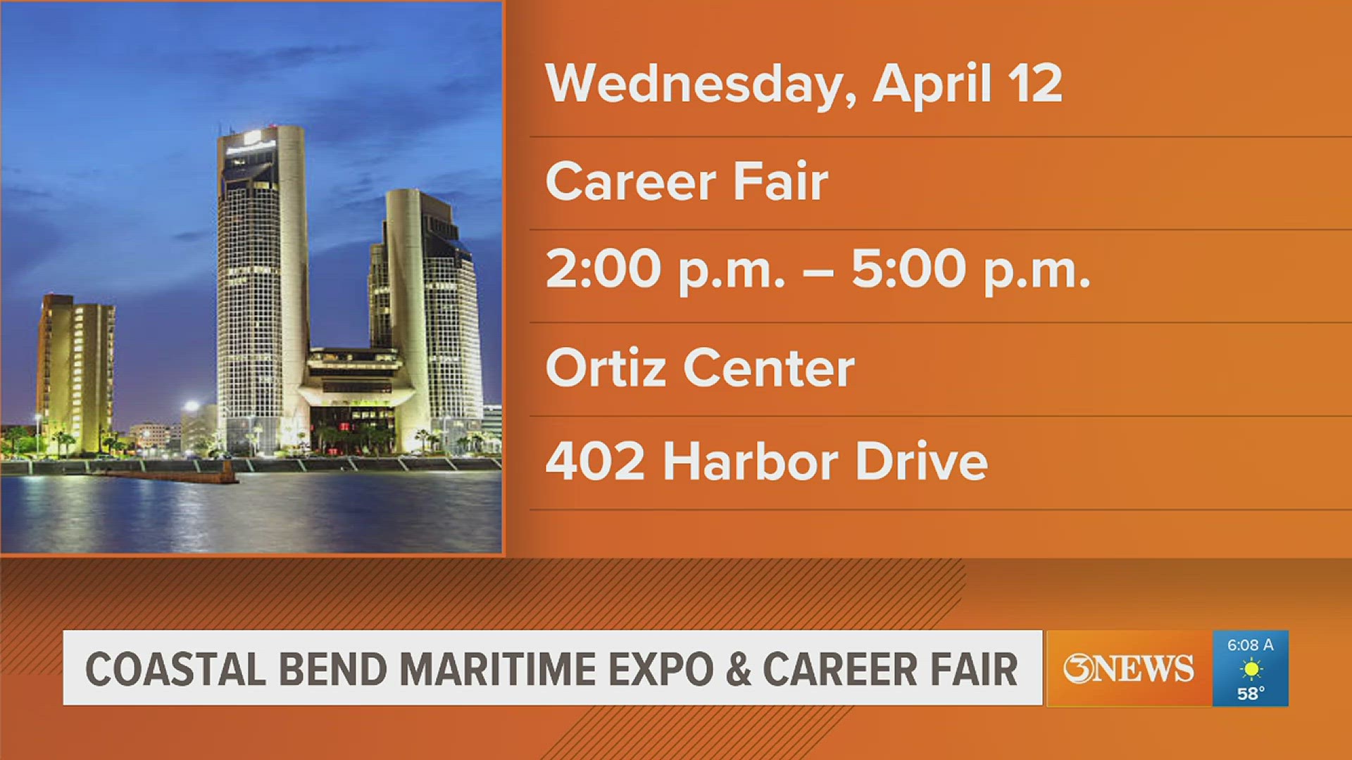 Bring your resumes and dress to impress for the Coastal Bend Maritime Expo and Career Fair on Wednesday.