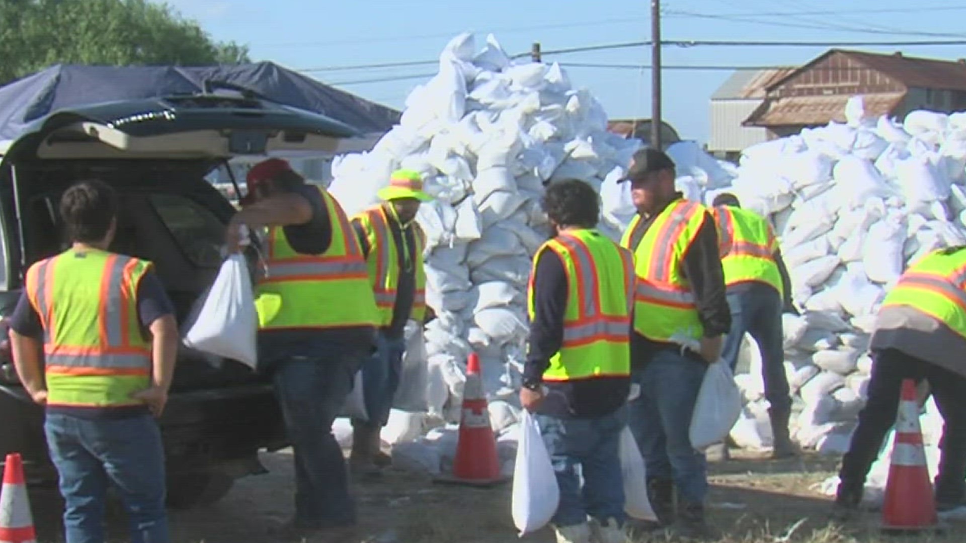 Sandbag distribution sites