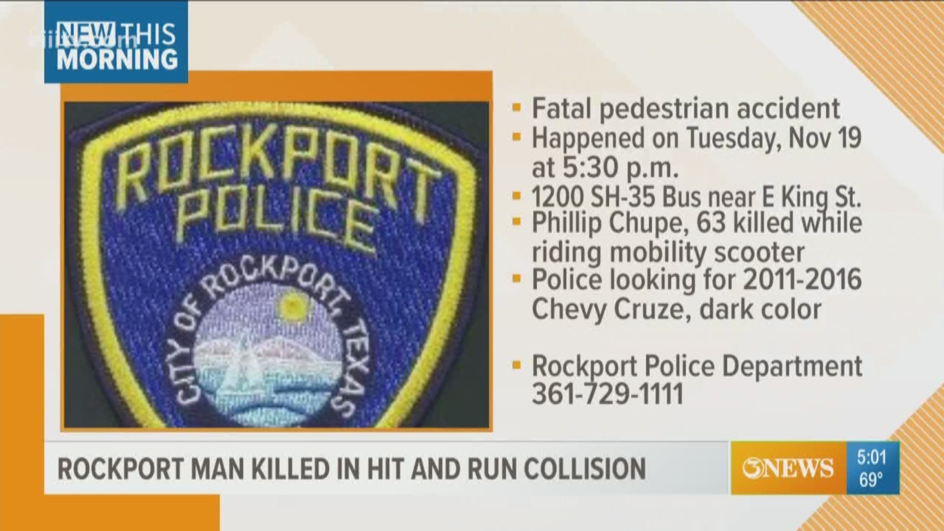 The man was struck in the roadway while operating a mobility scooter.