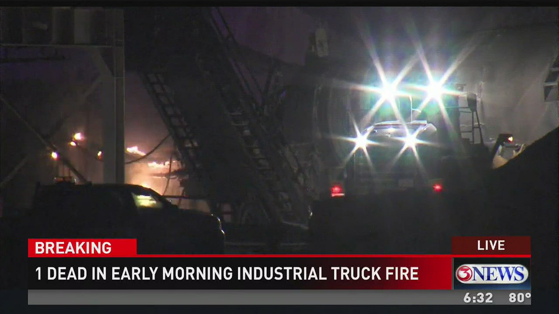 At least one person has been confirmed dead and another injured in a fire ignited after an early morning industrial explosion.