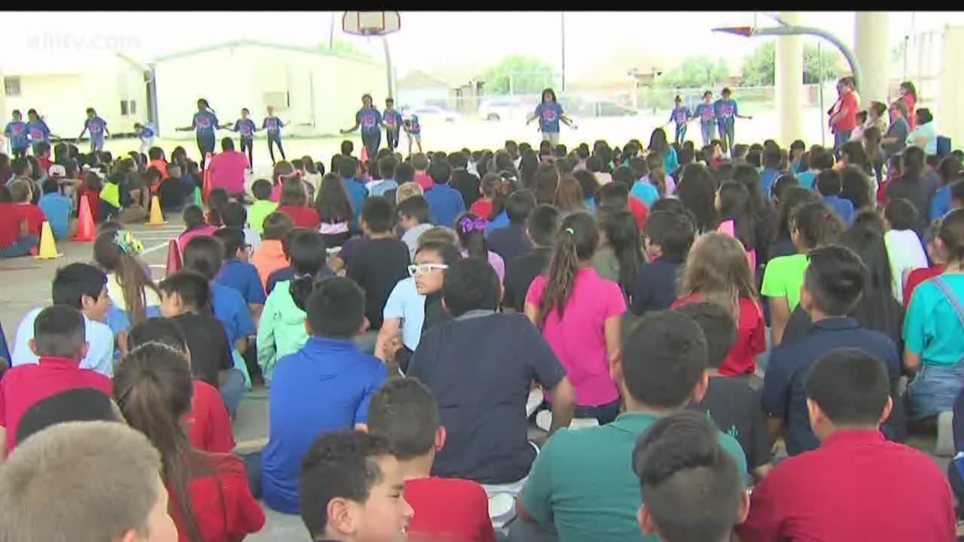 Kiii-TV Meteorologist Alan Holt was at the pep rally in full support of the students.