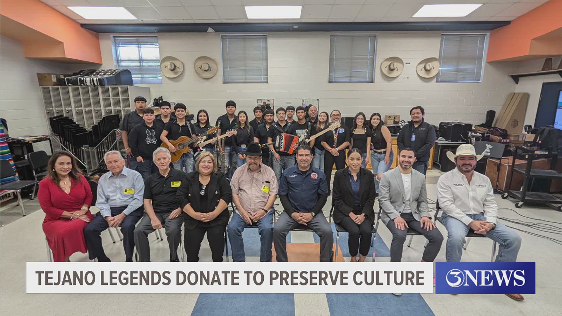 Linda Escobar donated an accordion to Edinburg North High School's Tejano music program. It was signed by Roberto Pulido, Flaco Pulido and Balde Muñoz!